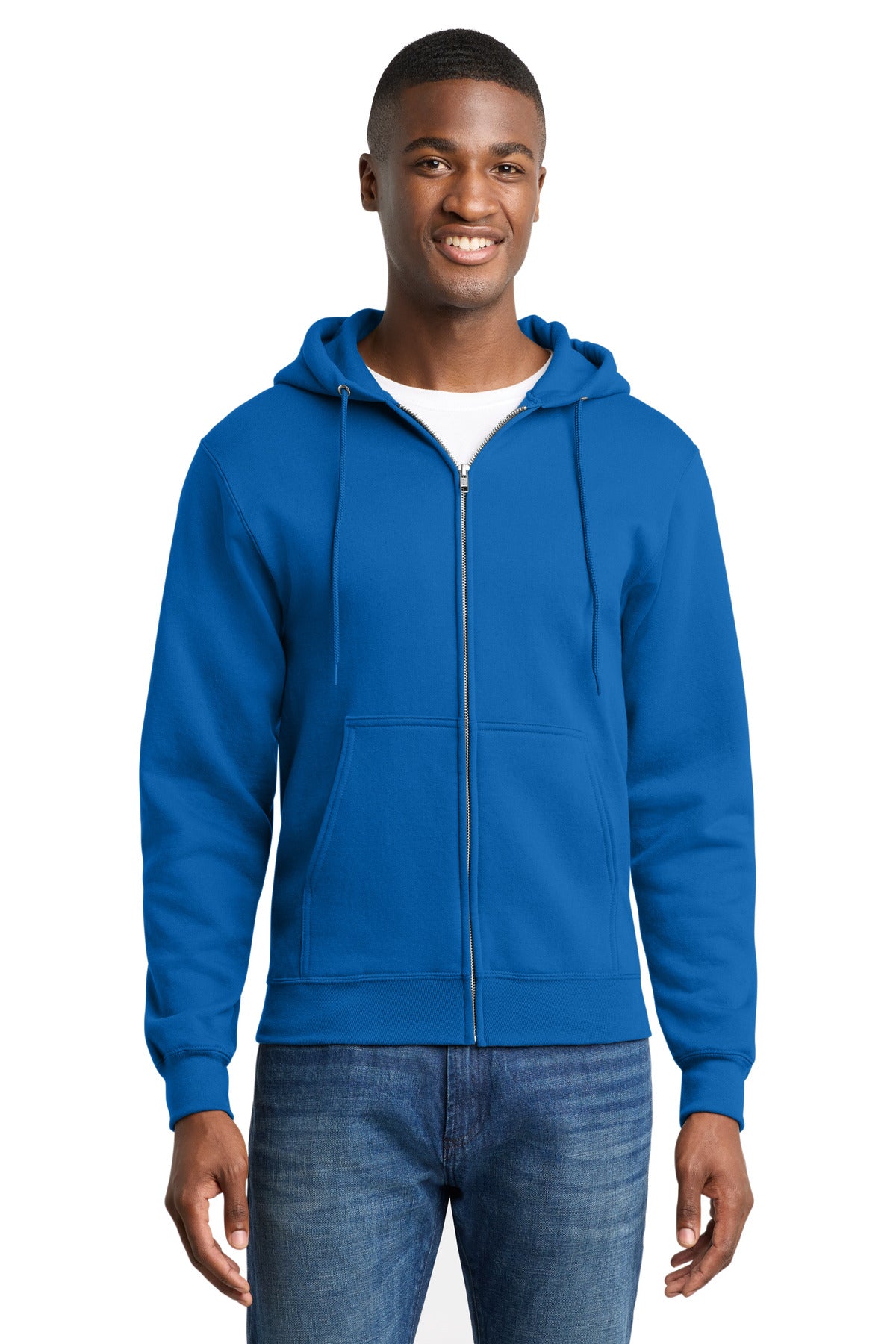 Port & Co Core Fleece Full-Zip Hooded Sweatshirt - Royal