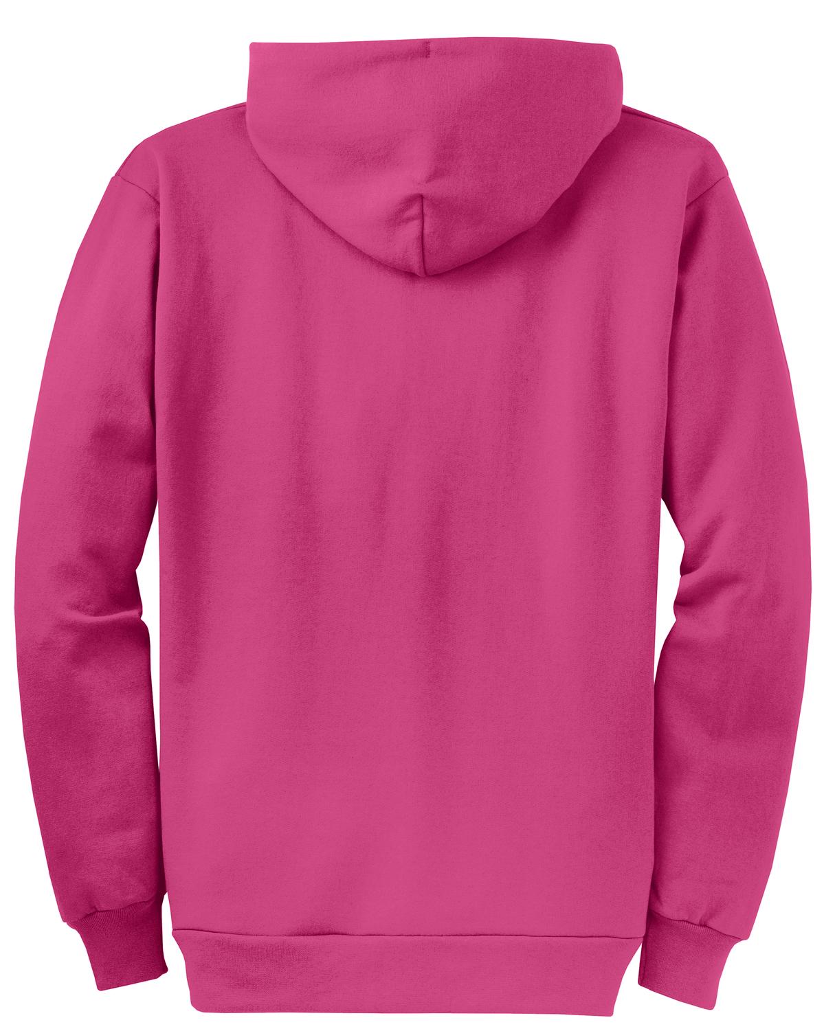 Port & Co Core Fleece Full-Zip Hooded Sweatshirt - Sangria