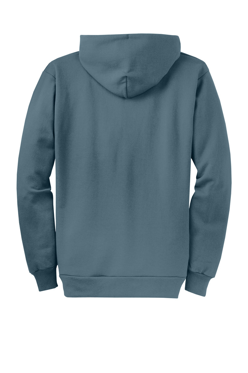 Port & Co Core Fleece Full-Zip Hooded Sweatshirt - Steel Blue