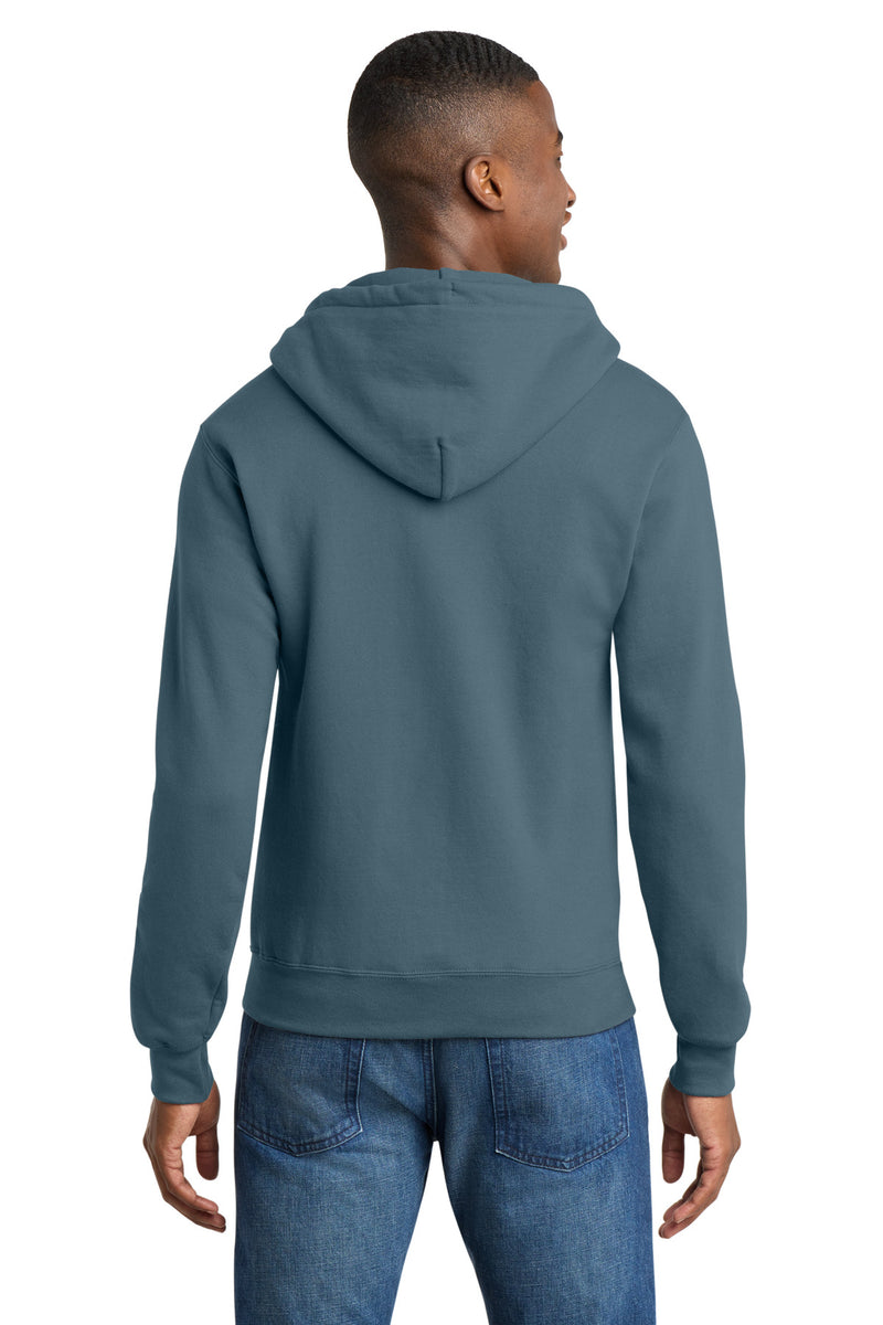 Port & Co Core Fleece Full-Zip Hooded Sweatshirt - Steel Blue