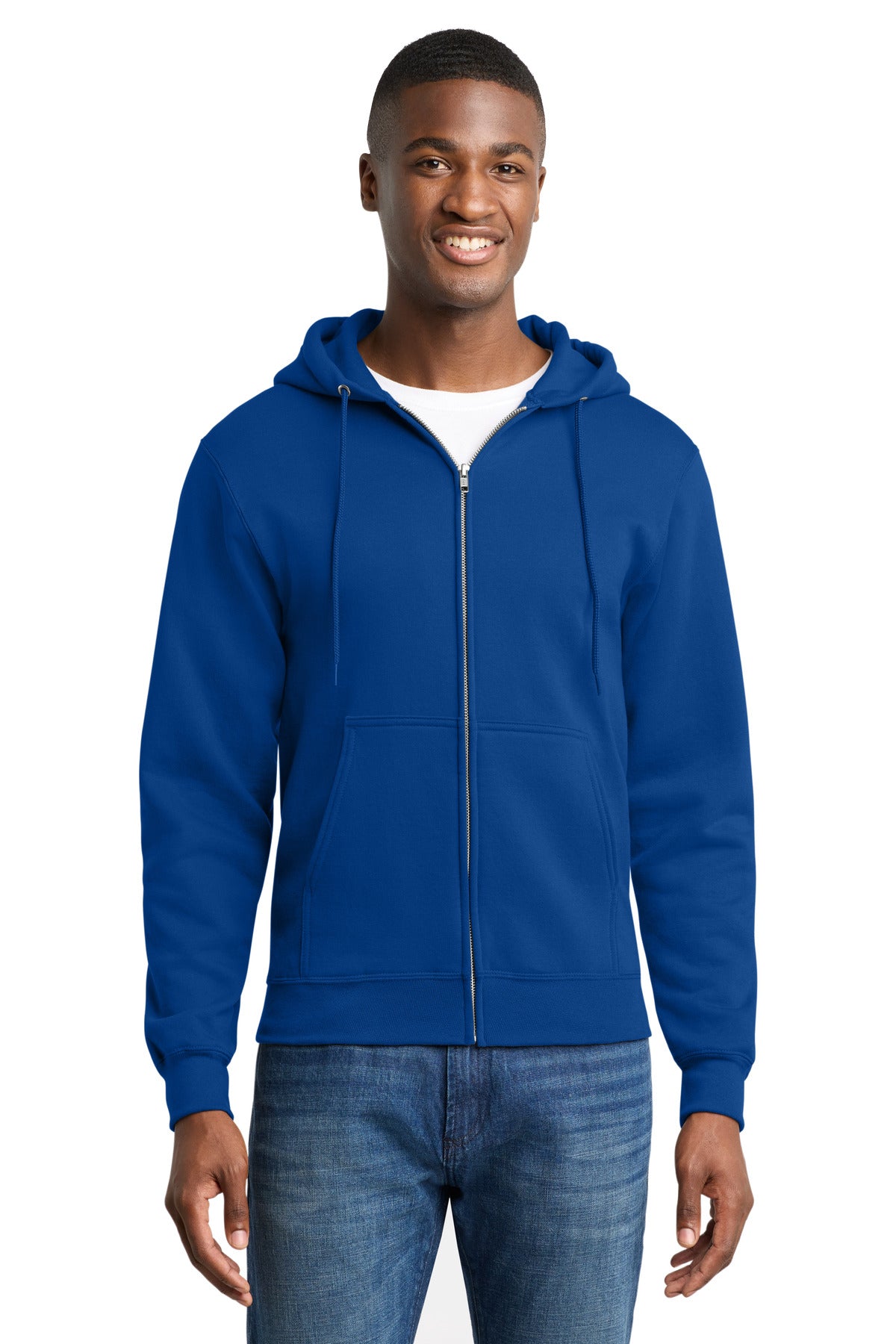 Port & Co Core Fleece Full-Zip Hooded Sweatshirt - True Royal