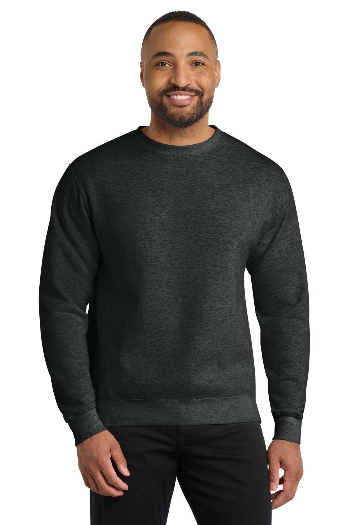 Port & Co Core Fleece Crewneck Sweatshirt - Black Heather