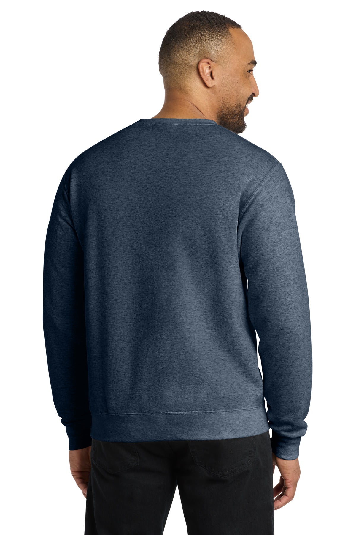Port & Co Core Fleece Crewneck Sweatshirt - Heather Navy
