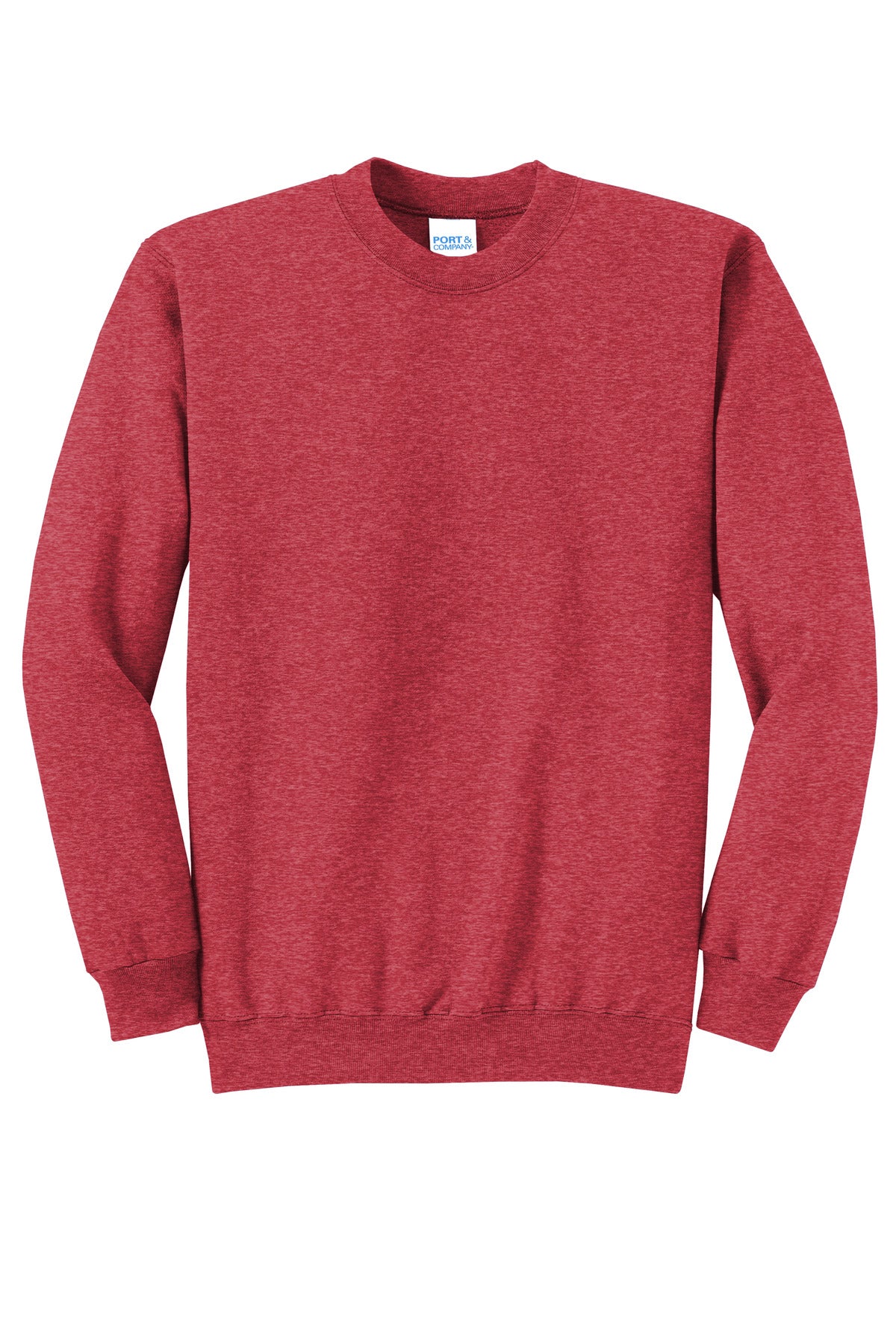Port & Co Core Fleece Crewneck Sweatshirt - Heather Red