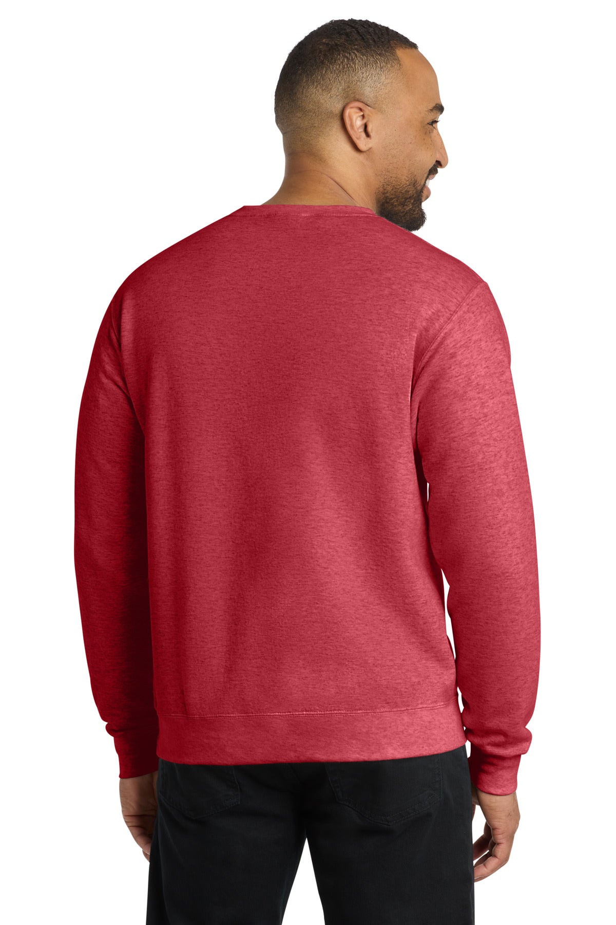 Port & Co Core Fleece Crewneck Sweatshirt - Heather Red
