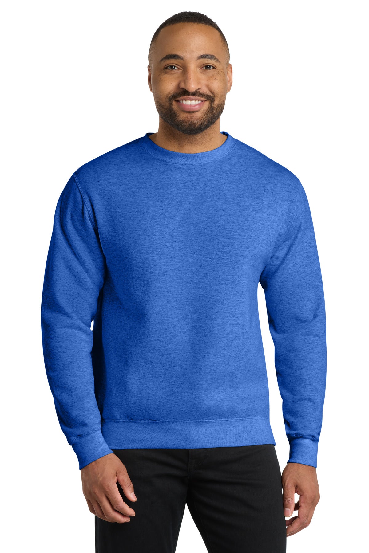 Port & Co Core Fleece Crewneck Sweatshirt - Heather Royal