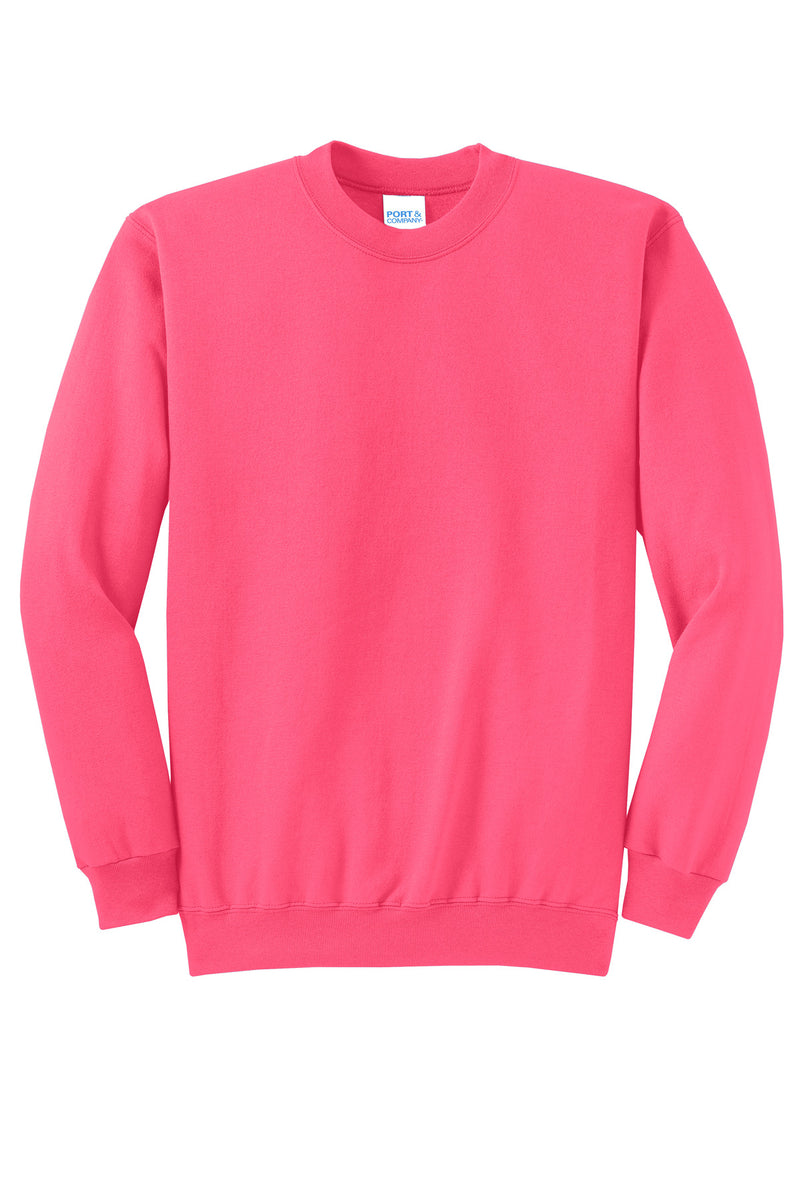Port & Co Core Fleece Crewneck Sweatshirt - Neon Pink