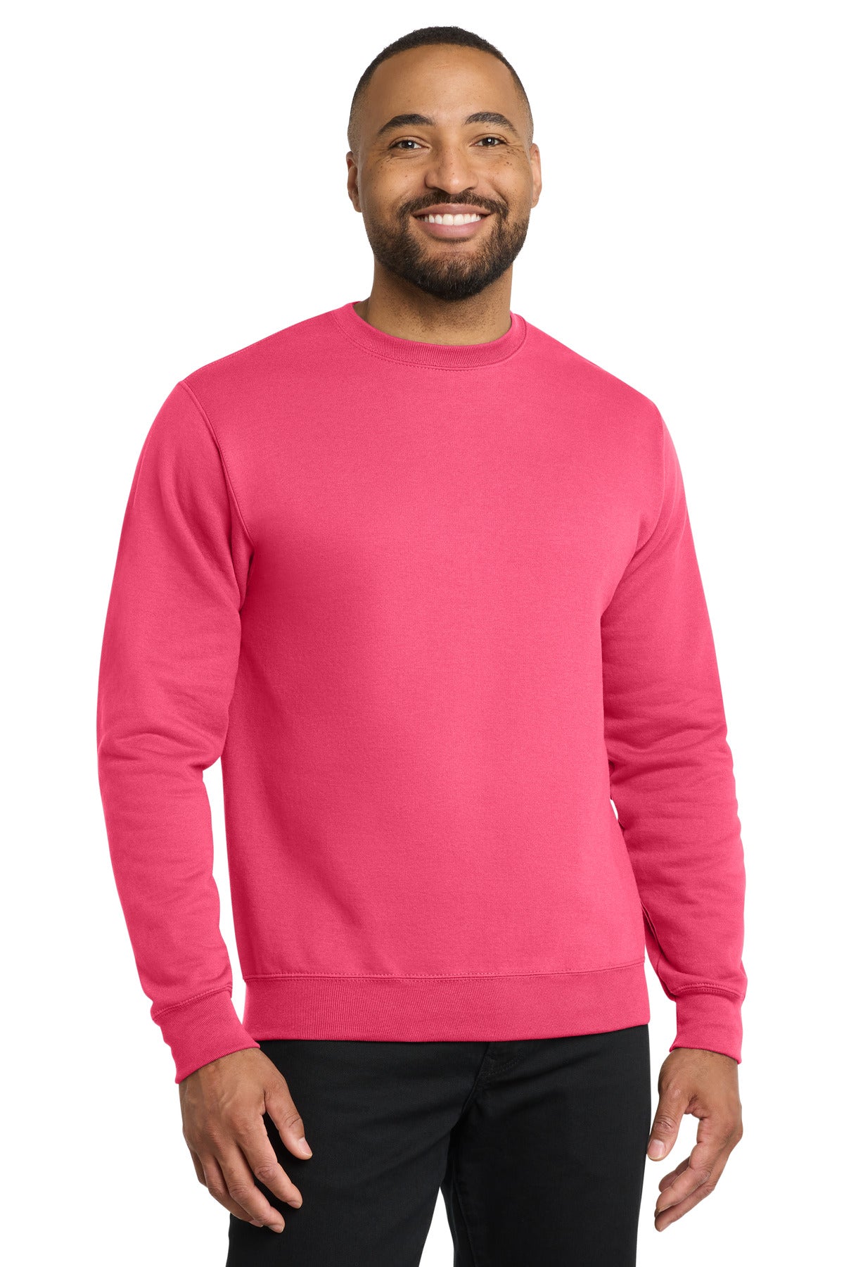 Port & Co Core Fleece Crewneck Sweatshirt - Neon Pink