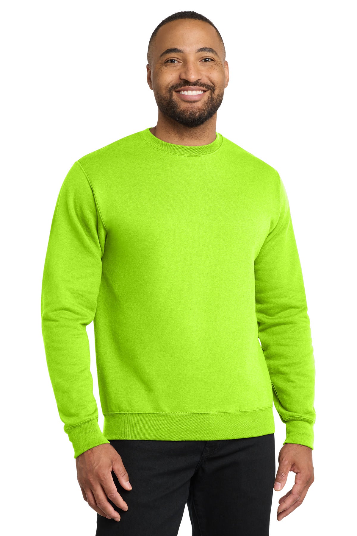 Port & Co Core Fleece Crewneck Sweatshirt - Neon Yellow