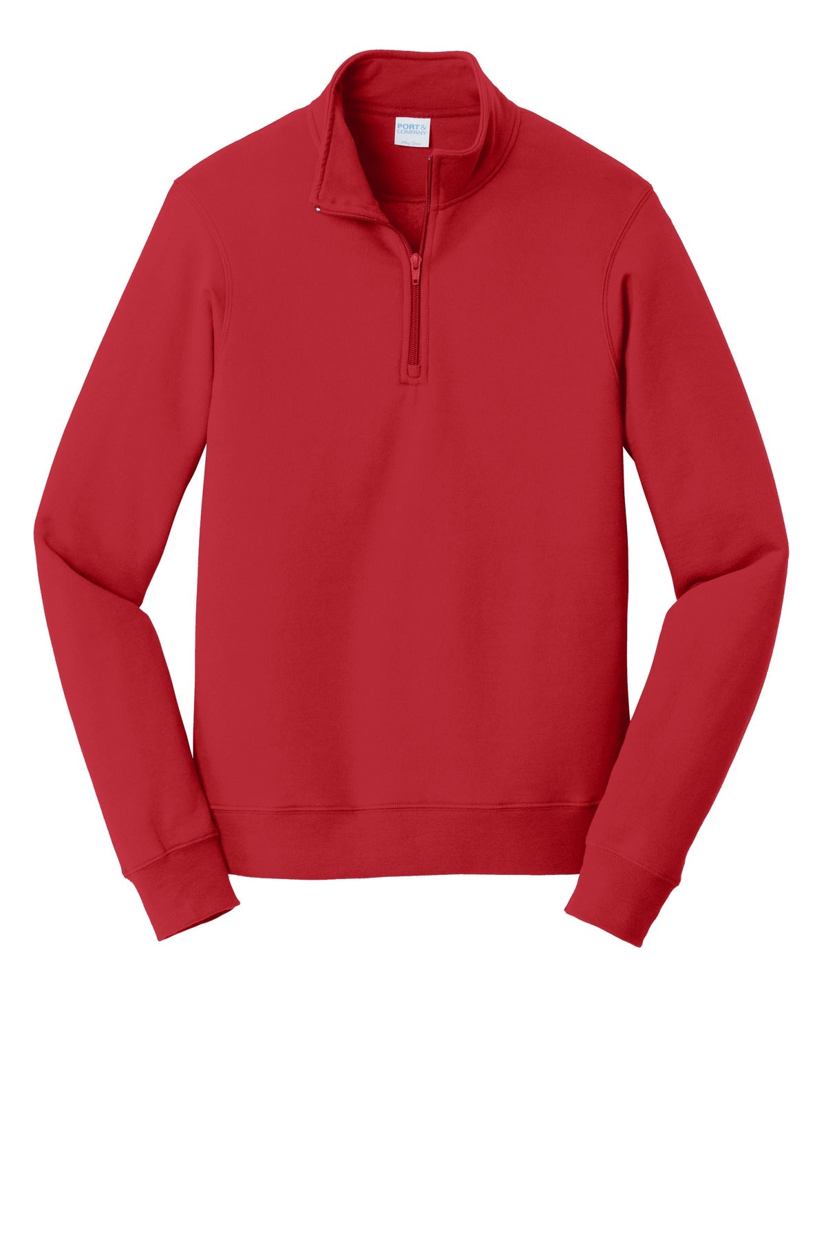 Port & Co Fan Favorite Fleece 1/4-Zip Pullover Sweatshirt - Bright Red