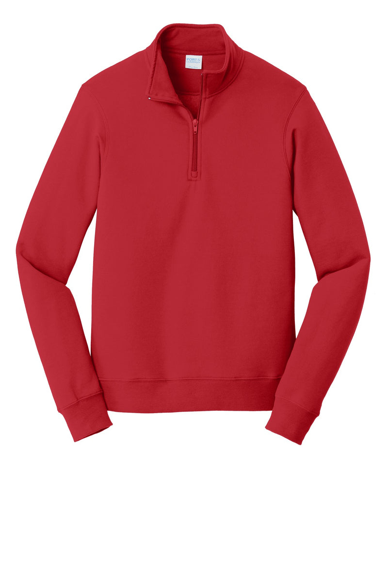 Port & Co Fan Favorite Fleece 1/4-Zip Pullover Sweatshirt - Bright Red