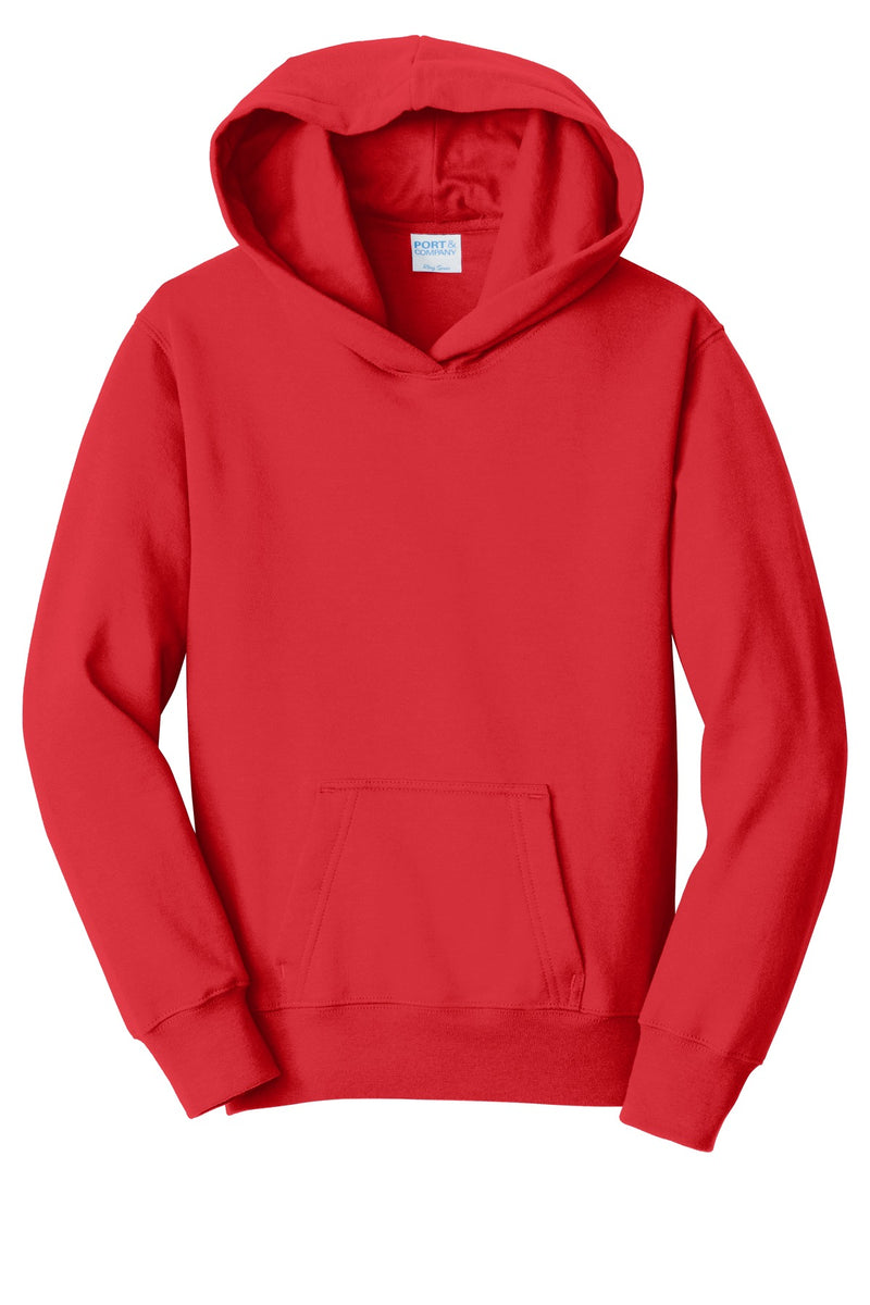 Port & Co Youth Fan Favorite Fleece Pullover Hooded Sweatshirt - Bright Red