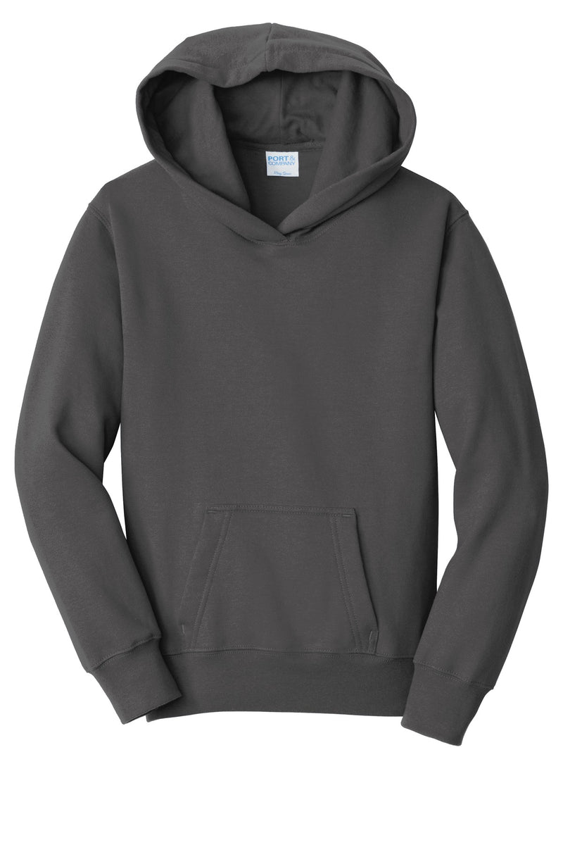 Port & Co Youth Fan Favorite Fleece Pullover Hooded Sweatshirt - Charcoal