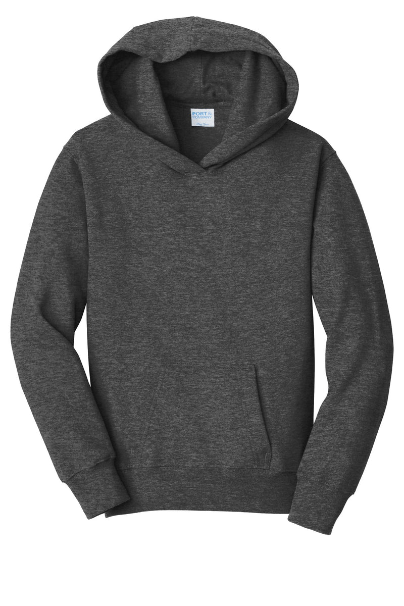 Port & Co Youth Fan Favorite Fleece Pullover Hooded Sweatshirt - Dark Heather Grey