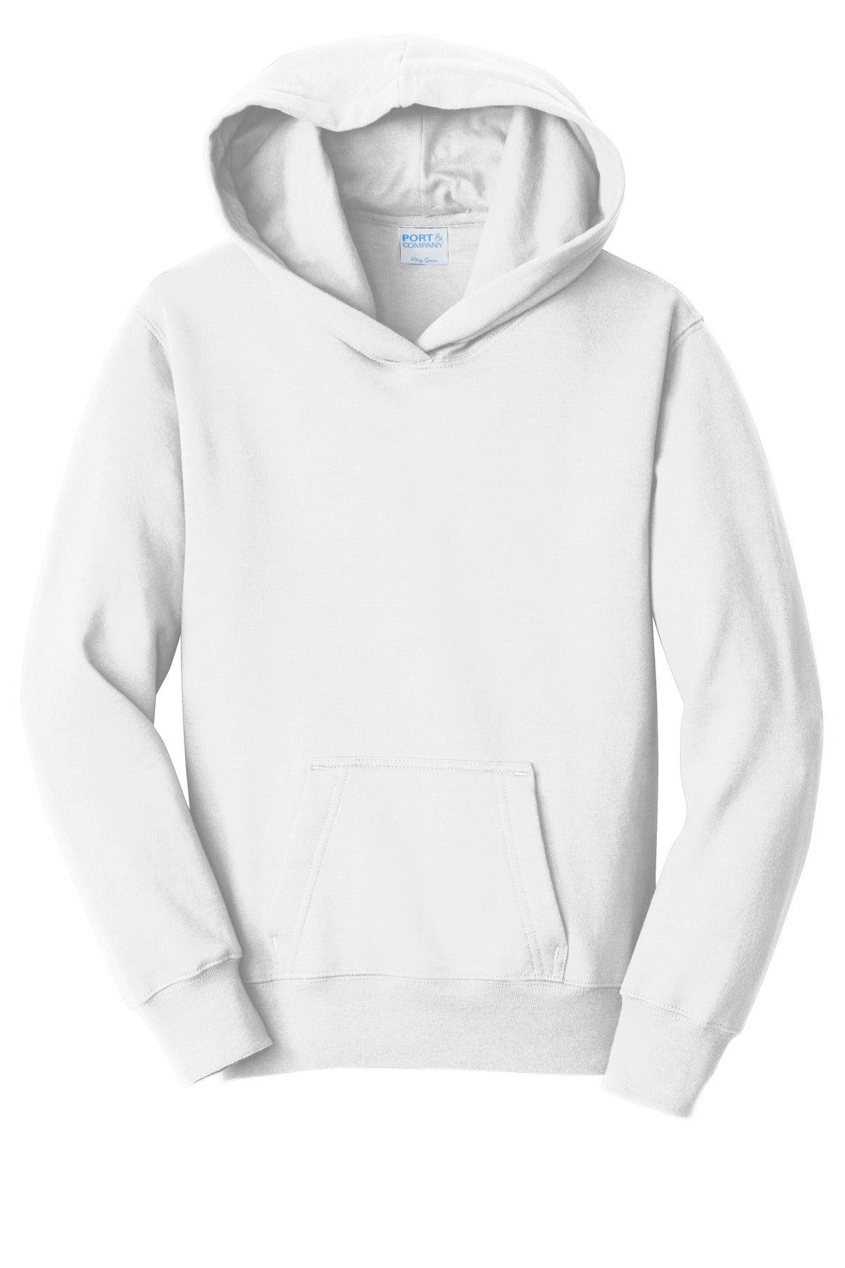 Port & Co Youth Fan Favorite Fleece Pullover Hooded Sweatshirt - White
