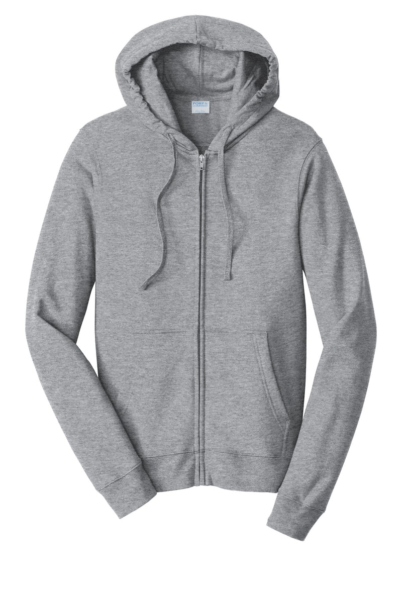 Port & Co Fan Favorite Fleece Full-Zip Hooded Sweatshirt - Athletic Heather