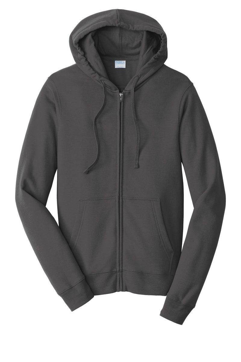 Port & Co Fan Favorite Fleece Full-Zip Hooded Sweatshirt - Charcoal