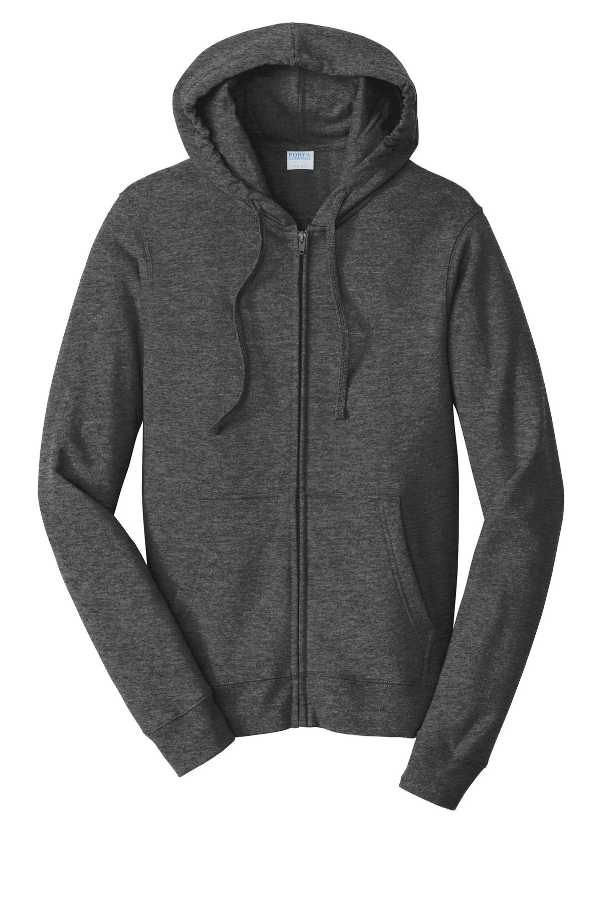 Port & Co Fan Favorite Fleece Full-Zip Hooded Sweatshirt - Dark Heather Grey