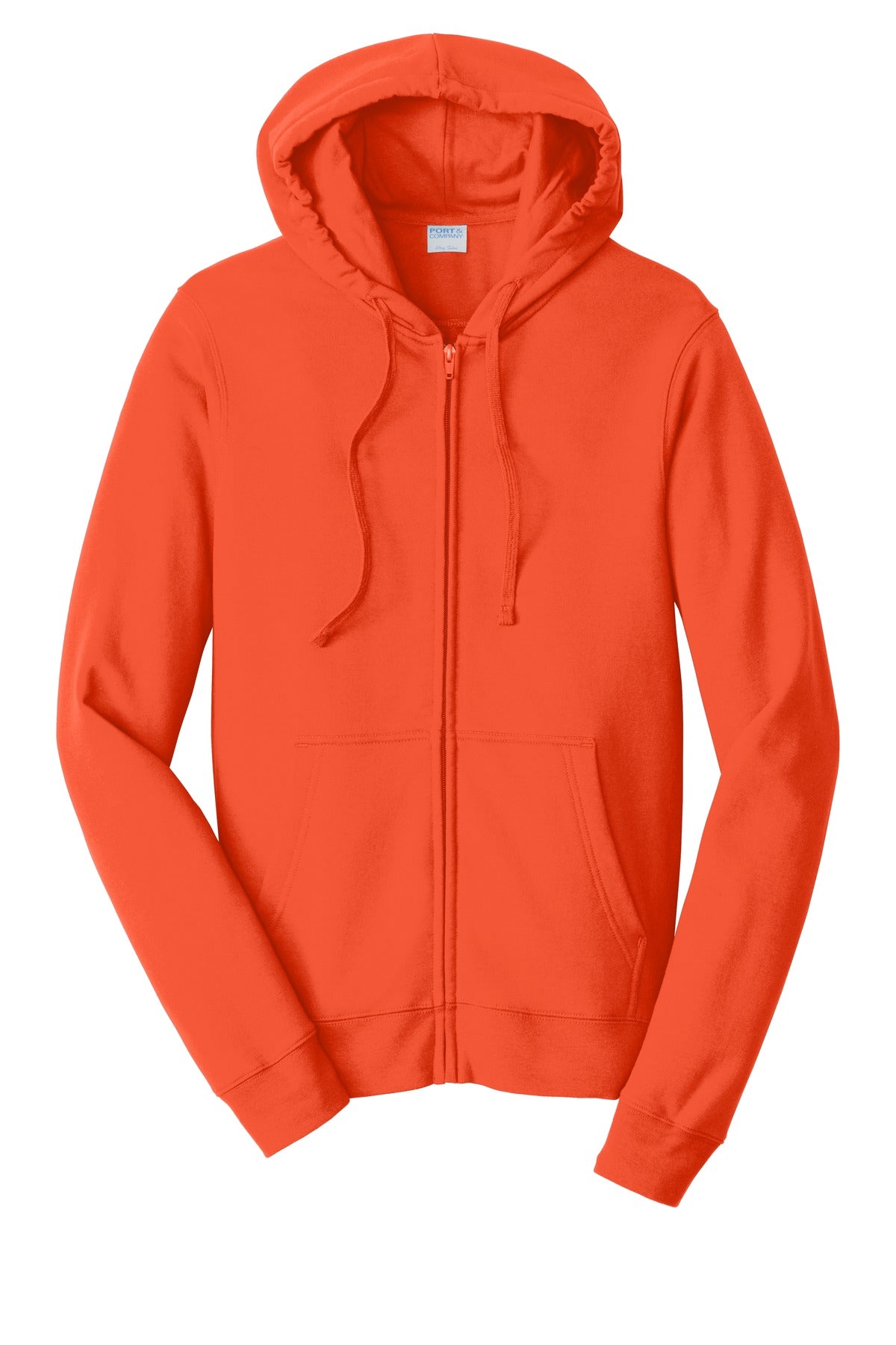 Port & Co Fan Favorite Fleece Full-Zip Hooded Sweatshirt - Orange