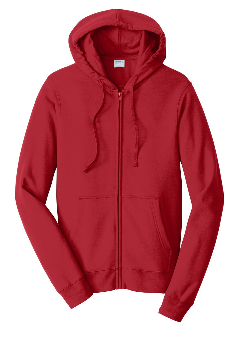 Port & Co Fan Favorite Fleece Full-Zip Hooded Sweatshirt - Team Cardinal