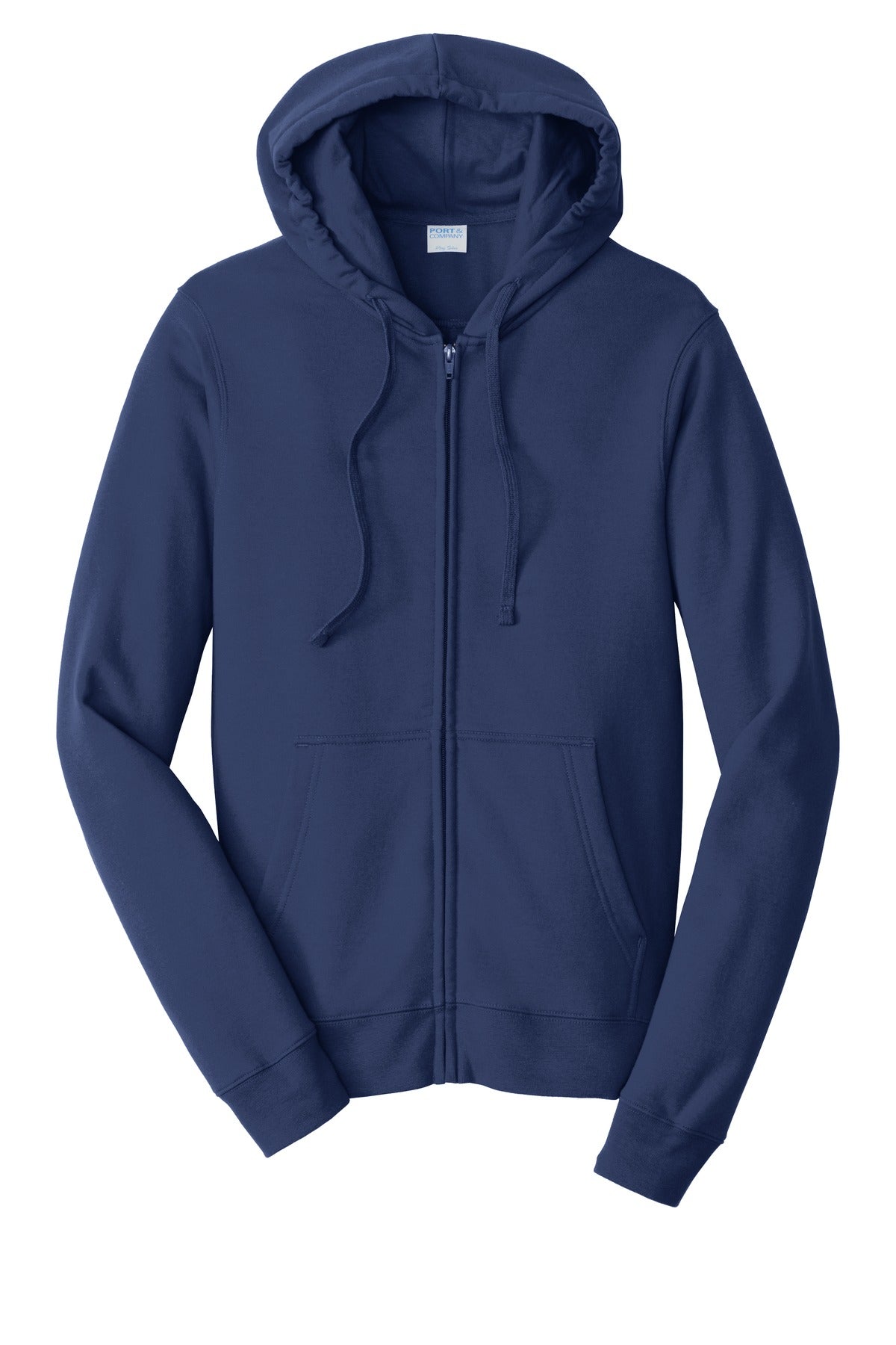Port & Co Fan Favorite Fleece Full-Zip Hooded Sweatshirt - Team Navy