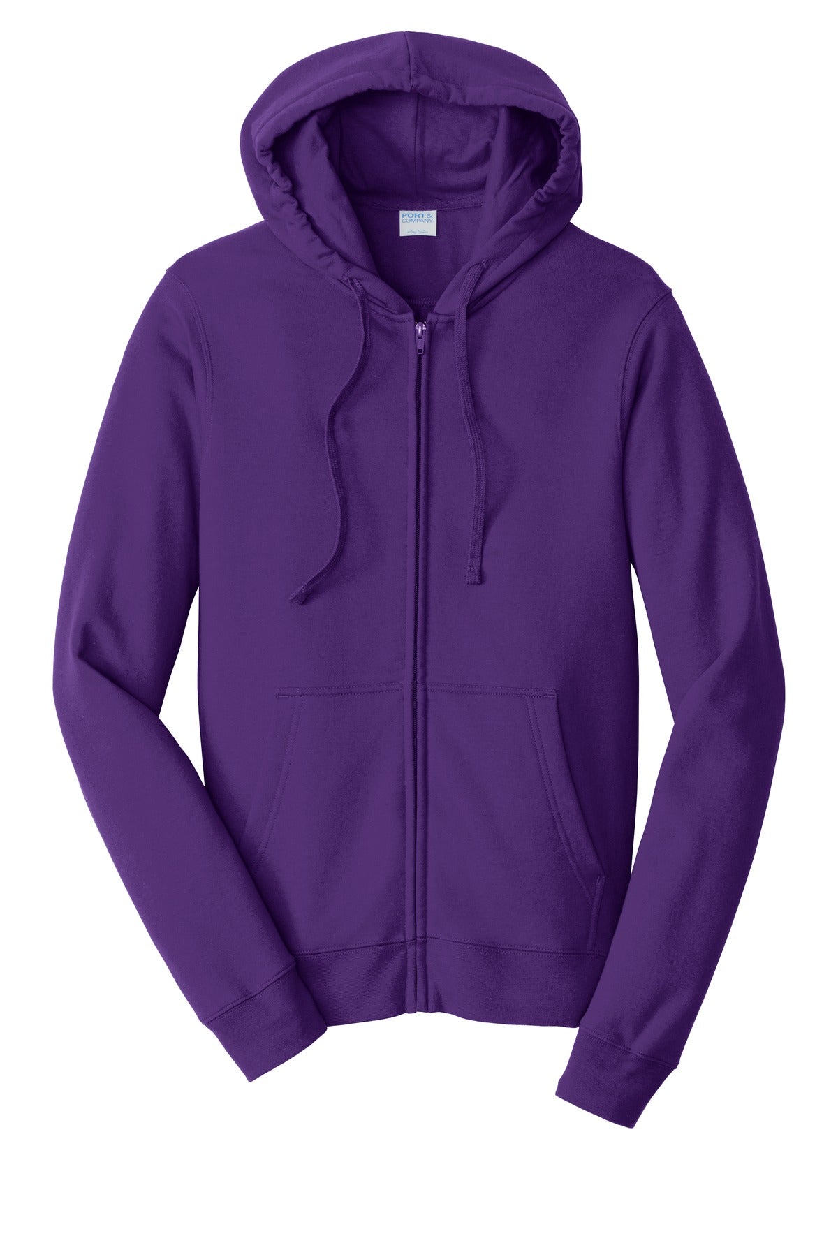 Port & Co Fan Favorite Fleece Full-Zip Hooded Sweatshirt - Team Purple