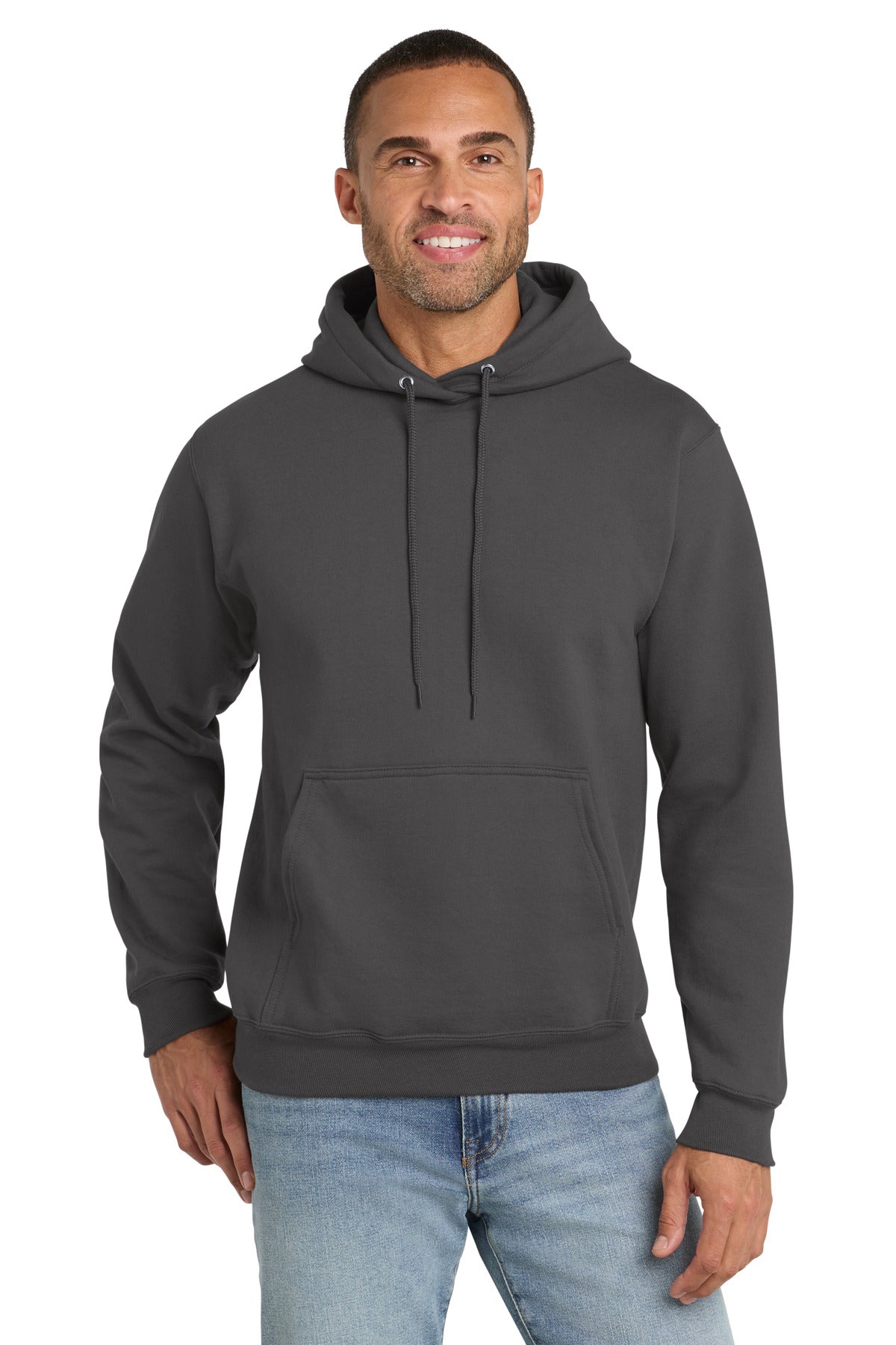 Port & Co Tall Essential Fleece Pullover Hooded Sweatshirt - Charcoal