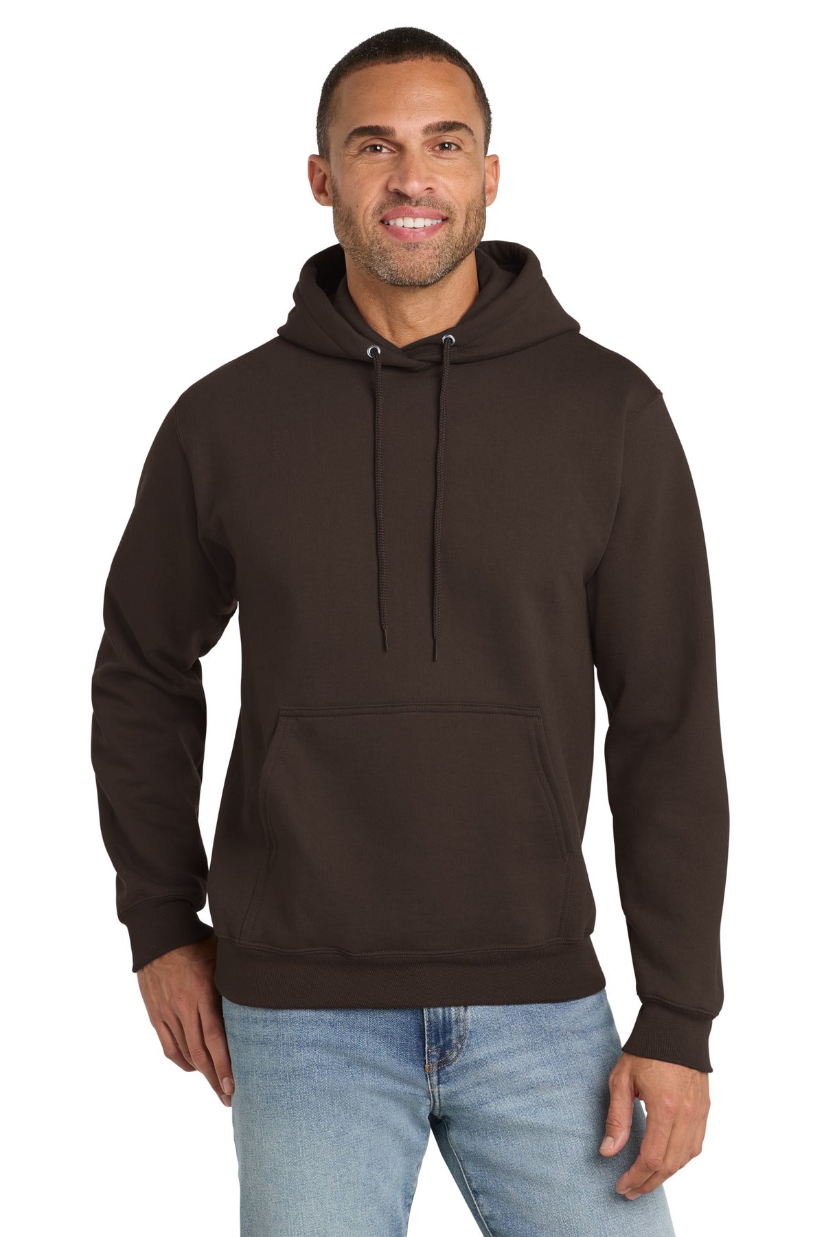 Port & Co Essential Fleece Pullover Hooded Sweatshirt - Dark Chocolate Brown