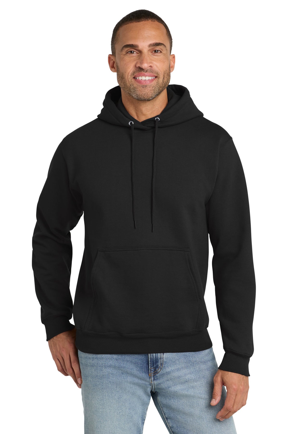 Port & Co Essential Fleece Pullover Hooded Sweatshirt - Jet Black