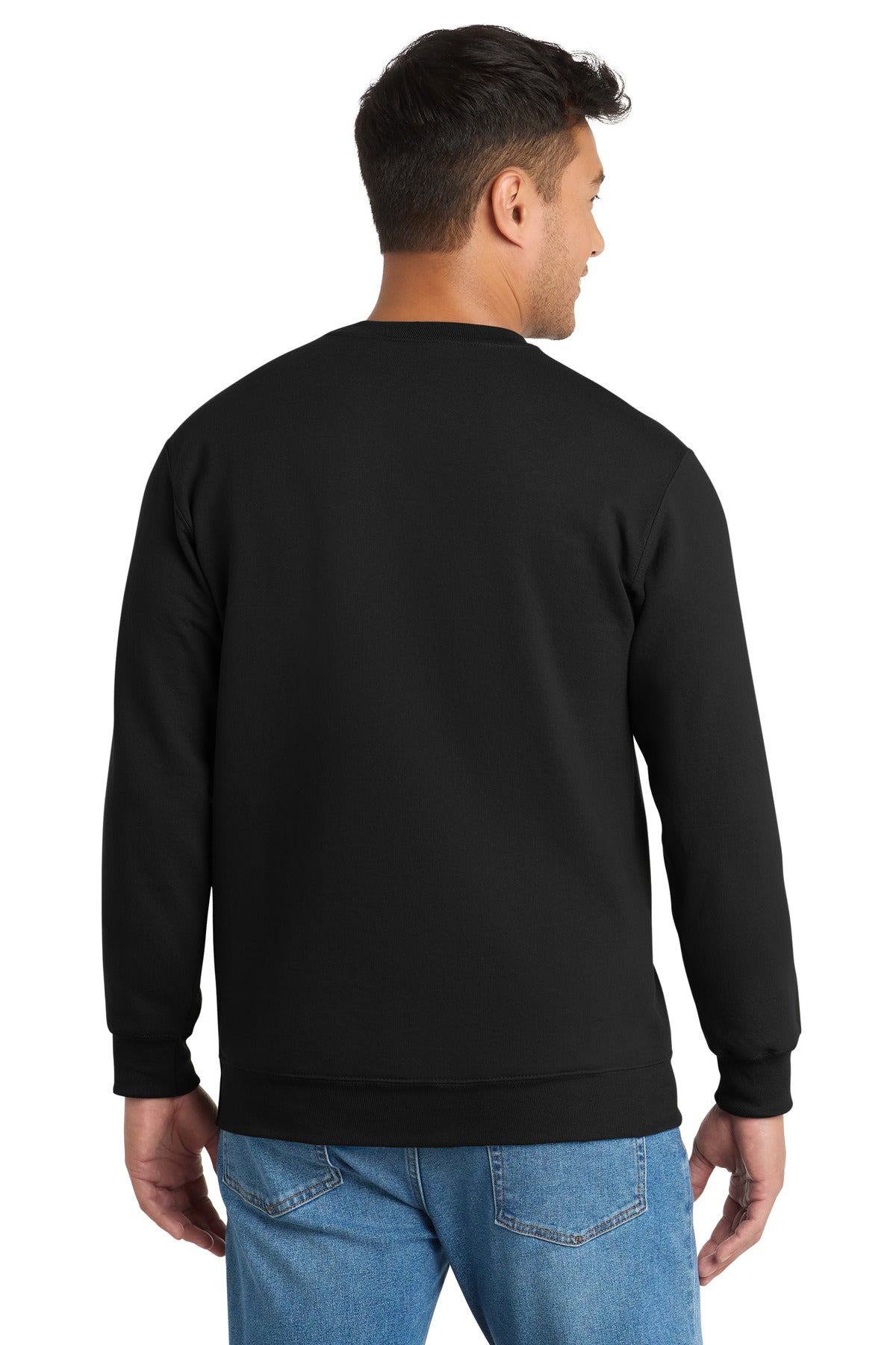 Port & Co Tall Essential Fleece Crewneck Sweatshirt - Jet Black