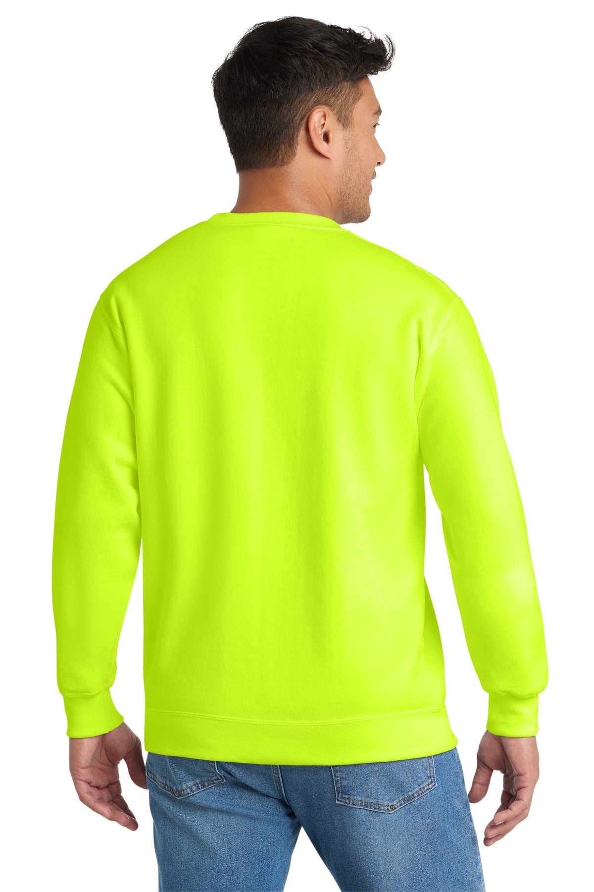 Port & Co Tall Essential Fleece Crewneck Sweatshirt - Safety Green