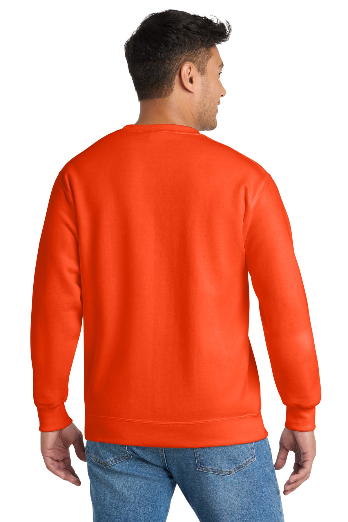 Port & Co Tall Essential Fleece Crewneck Sweatshirt - Safety Orange