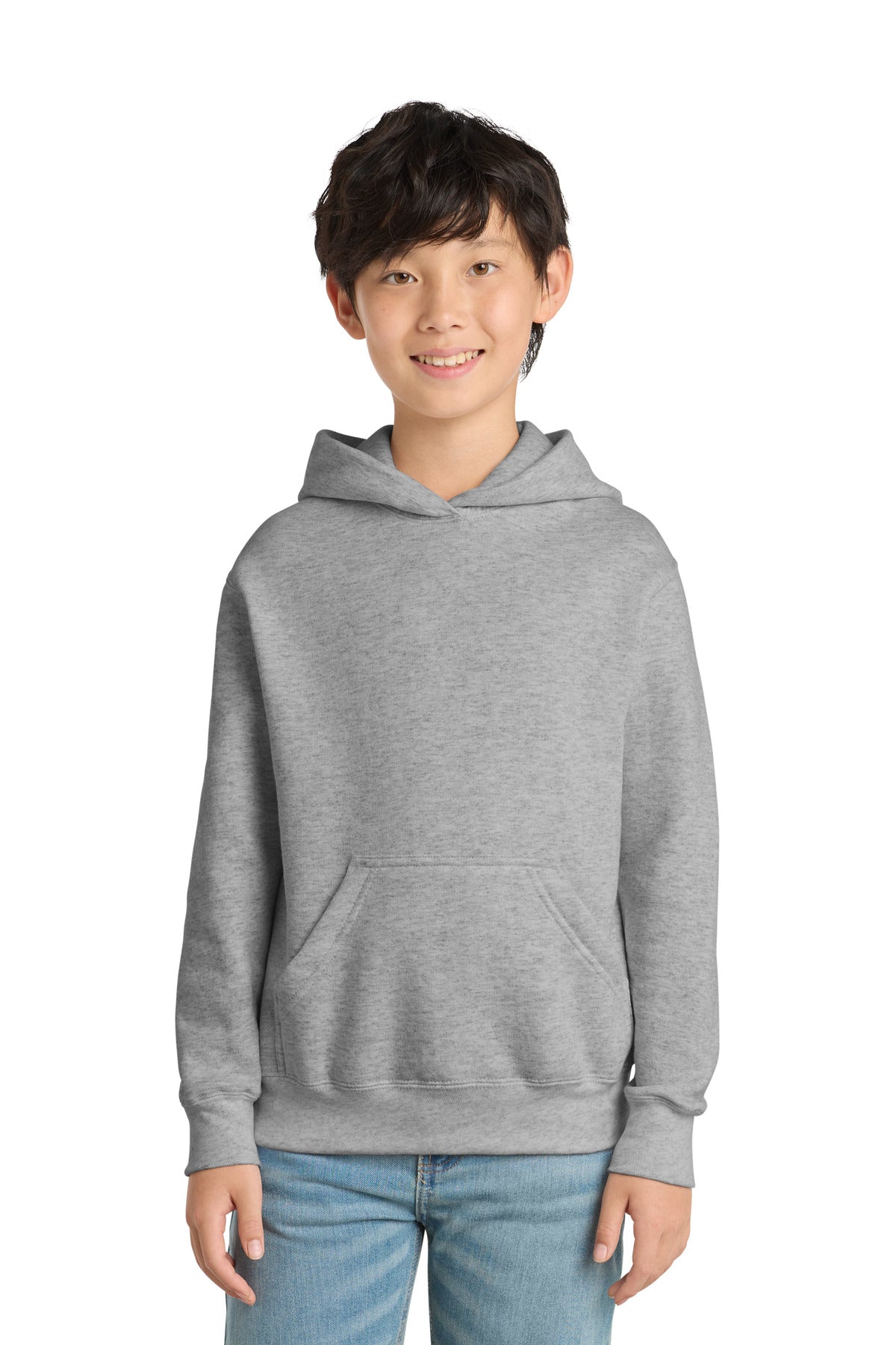 Port & Co Youth Core Fleece Pullover Hooded Sweatshirt - Ash