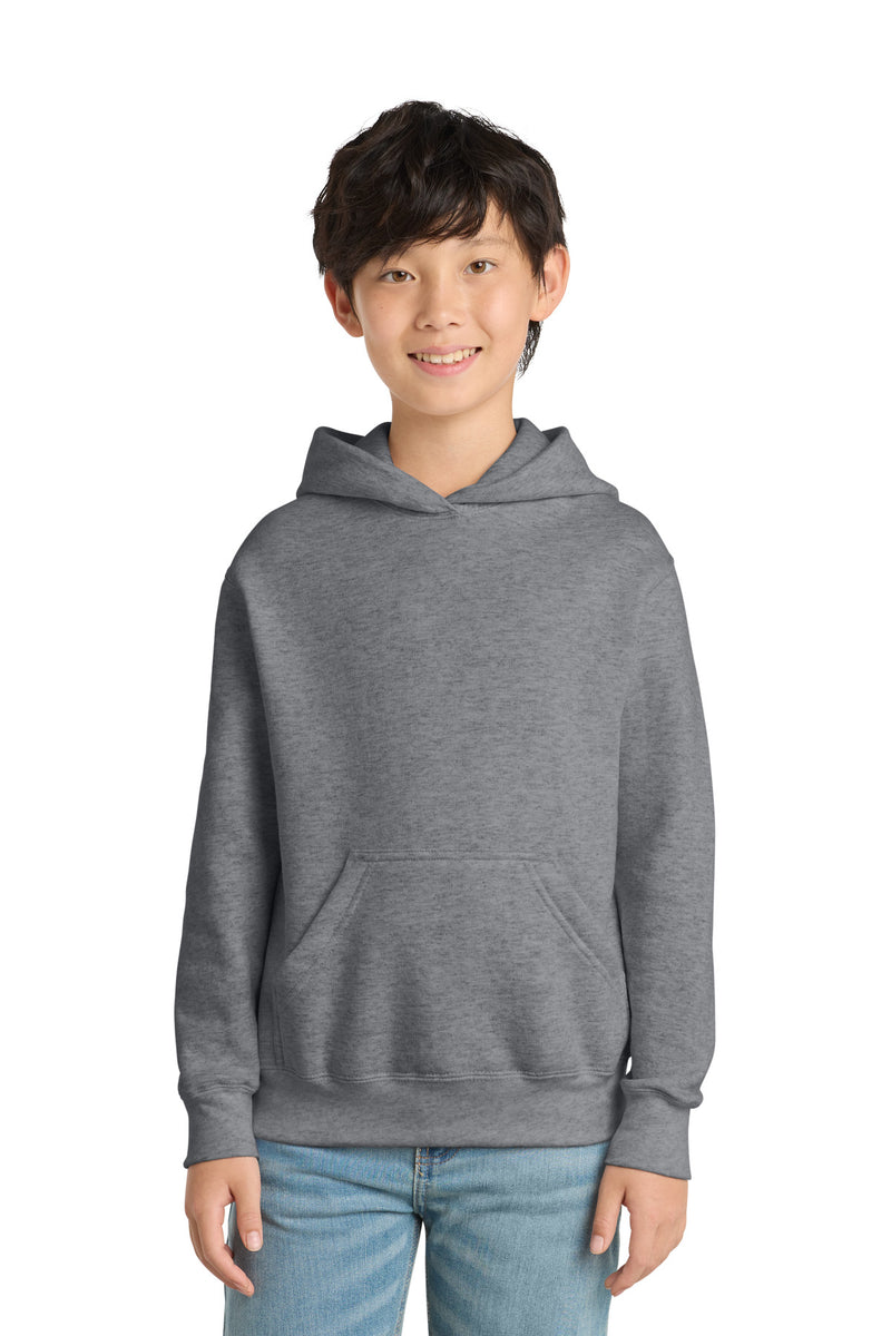 Port & Co Youth Core Fleece Pullover Hooded Sweatshirt - Athletic Heather