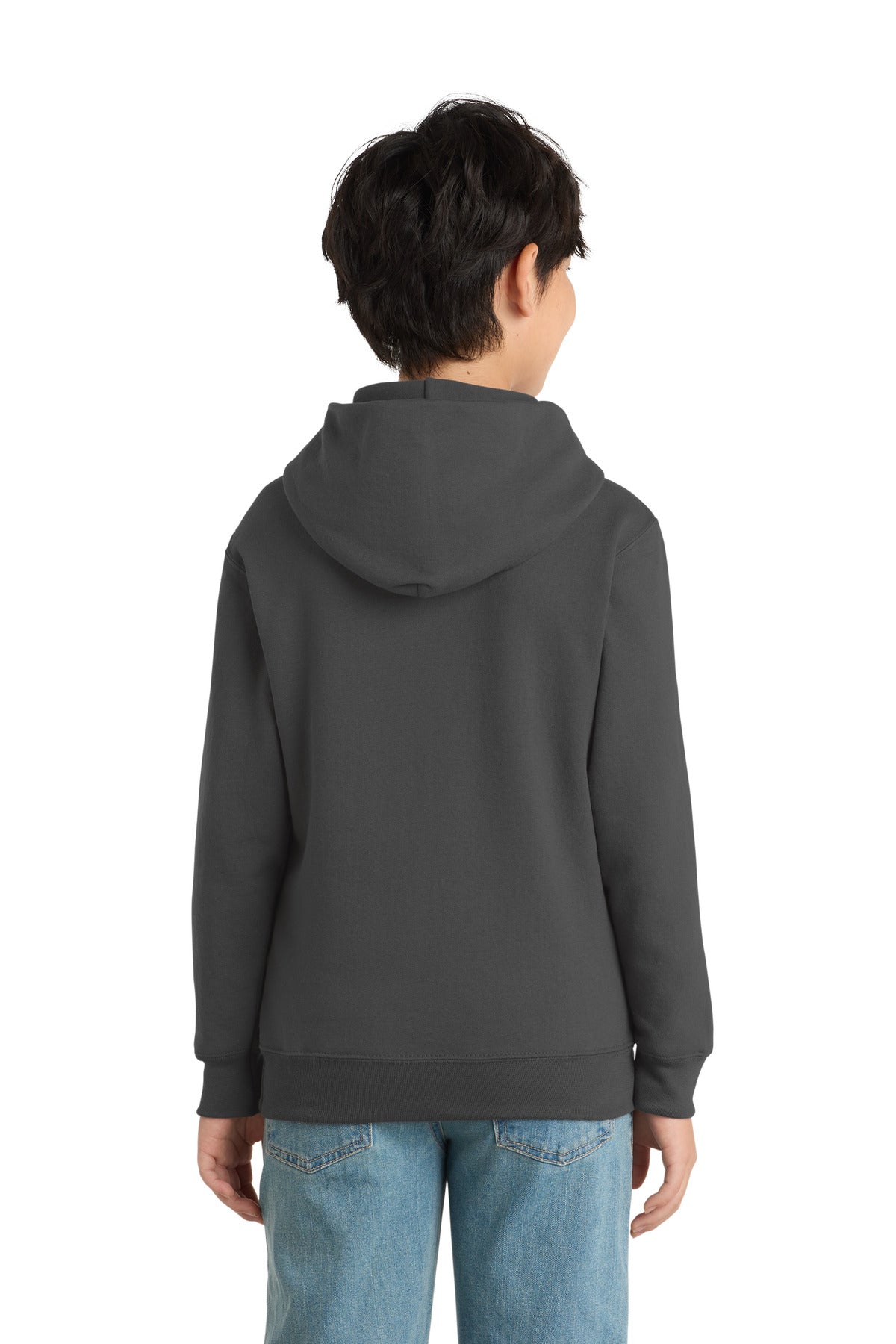 Port & Co Youth Core Fleece Pullover Hooded Sweatshirt - Charcoal