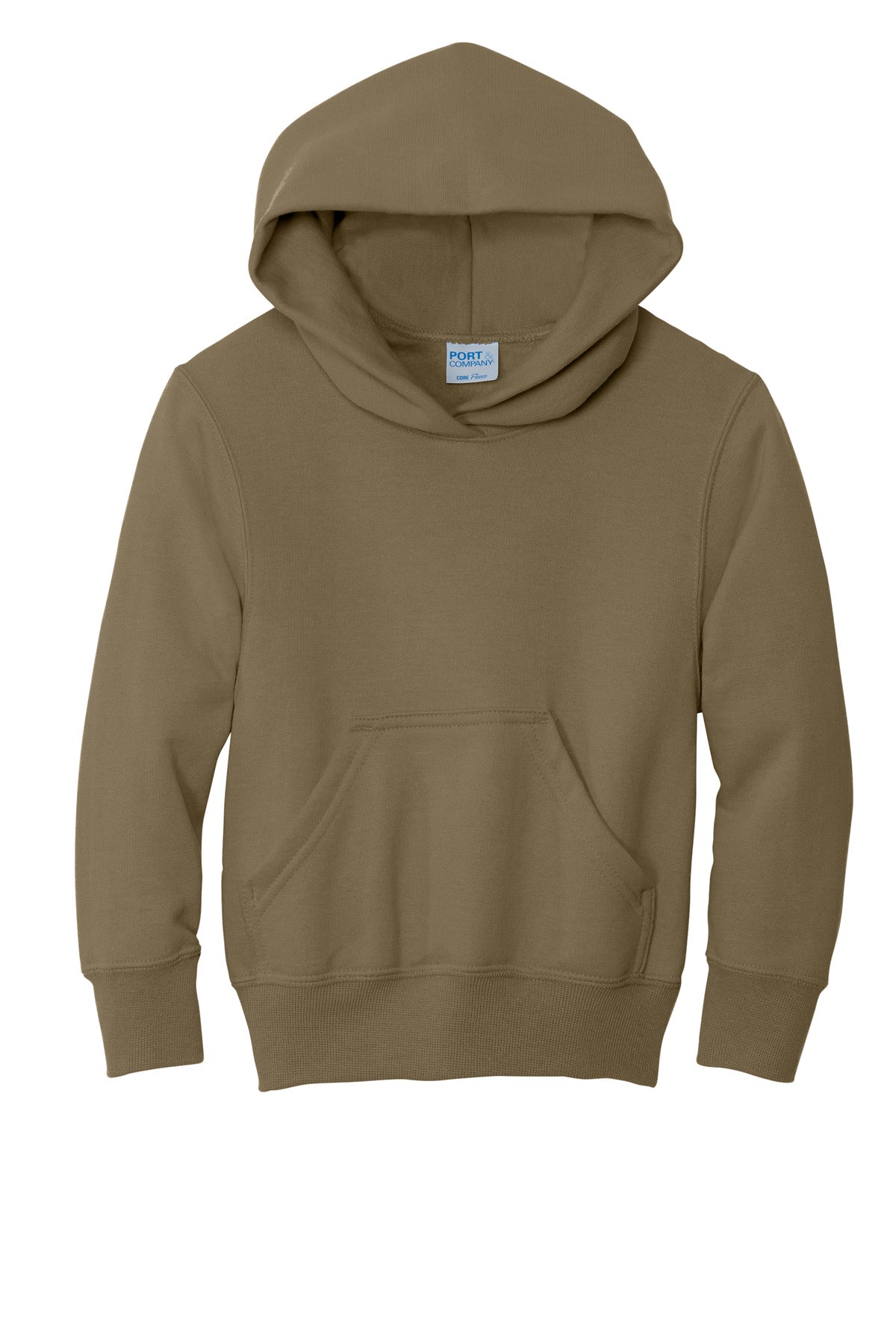 Port & Co Youth Core Fleece Pullover Hooded Sweatshirt - Coyote Brown