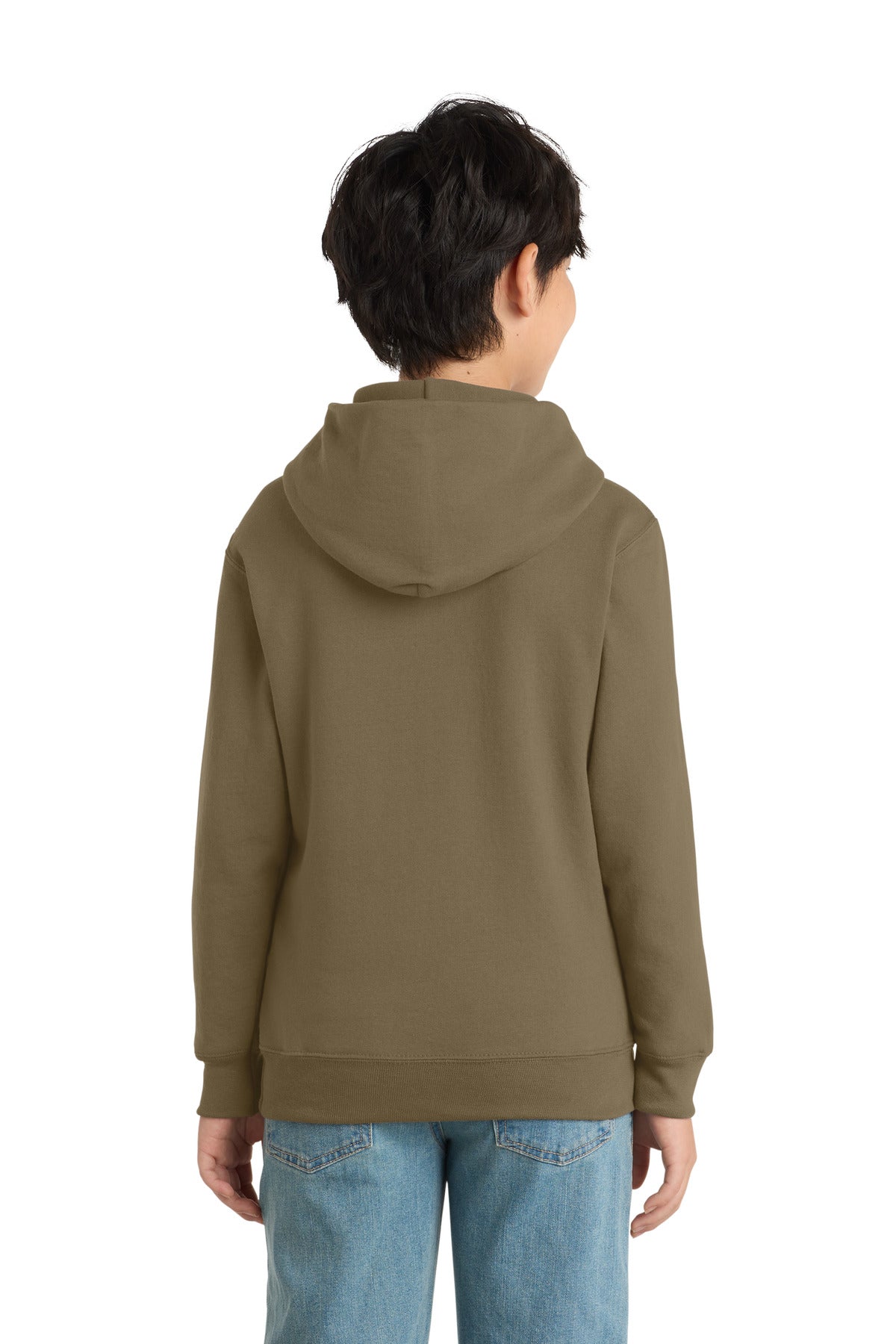 Port & Co Youth Core Fleece Pullover Hooded Sweatshirt - Coyote Brown