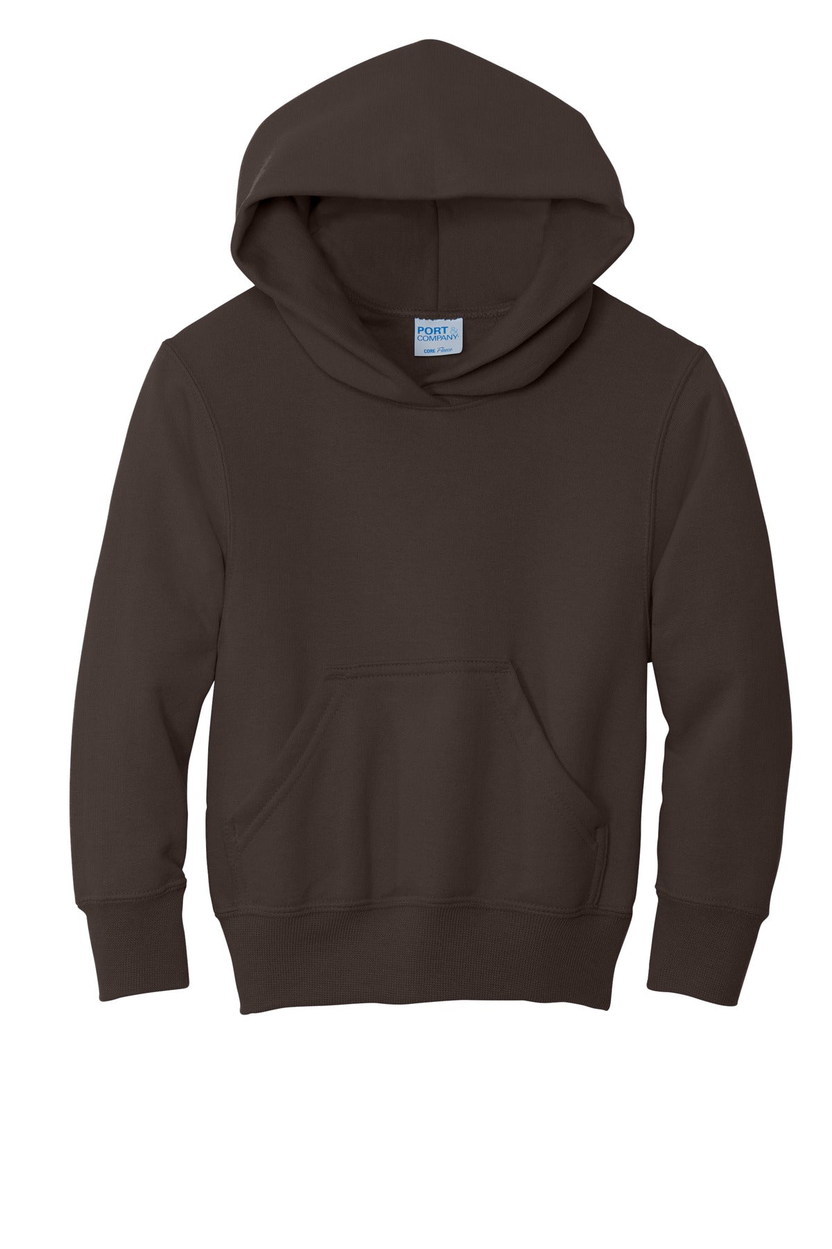 Port & Co Youth Core Fleece Pullover Hooded Sweatshirt - Dark Chocolate Brown