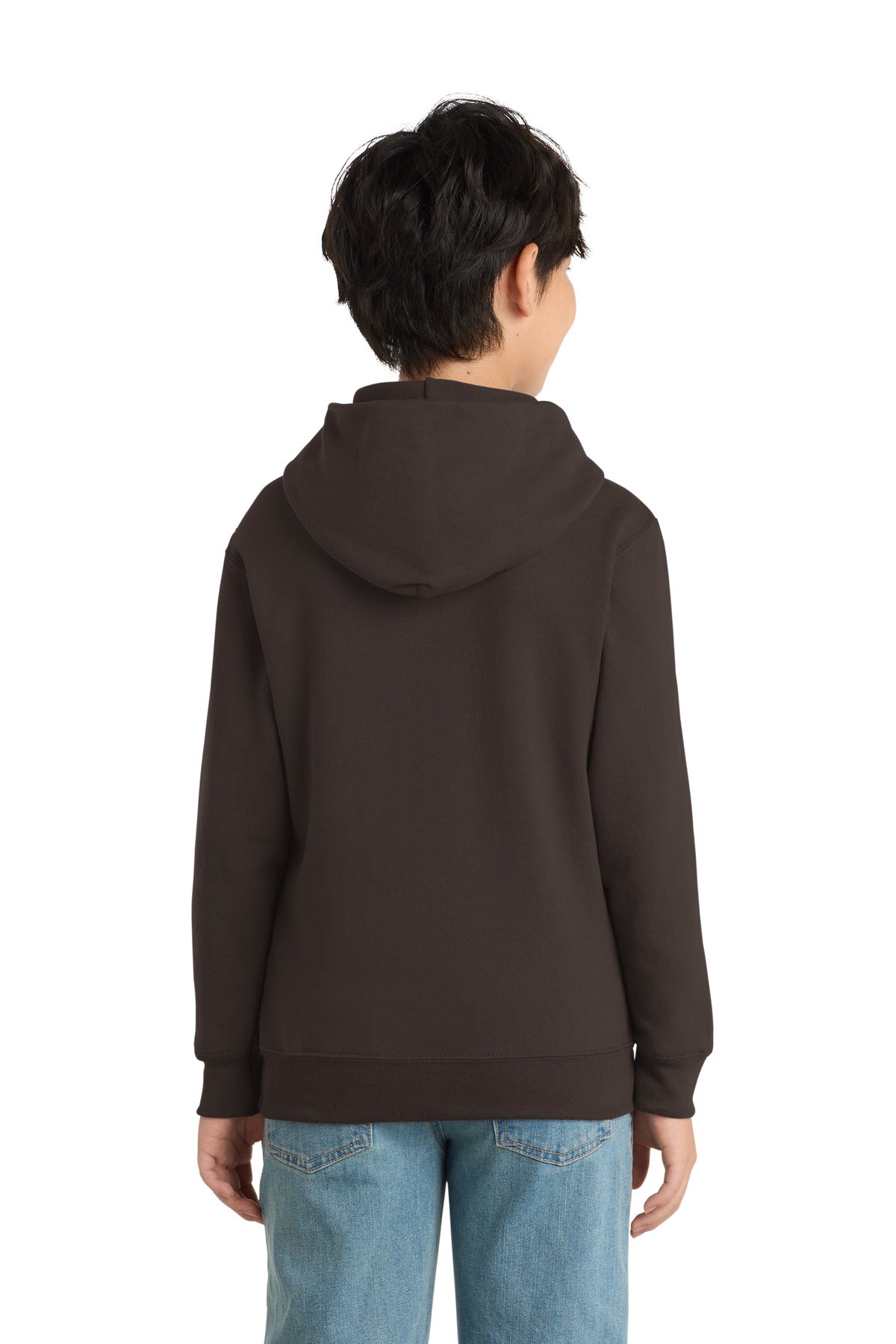 Port & Co Youth Core Fleece Pullover Hooded Sweatshirt - Dark Chocolate Brown