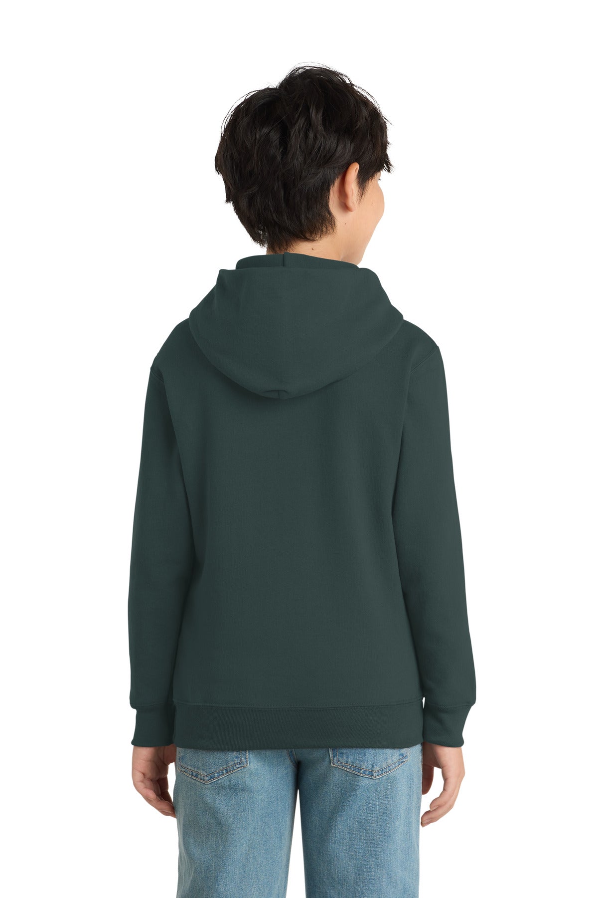 Port & Co Youth Core Fleece Pullover Hooded Sweatshirt - Dark Green