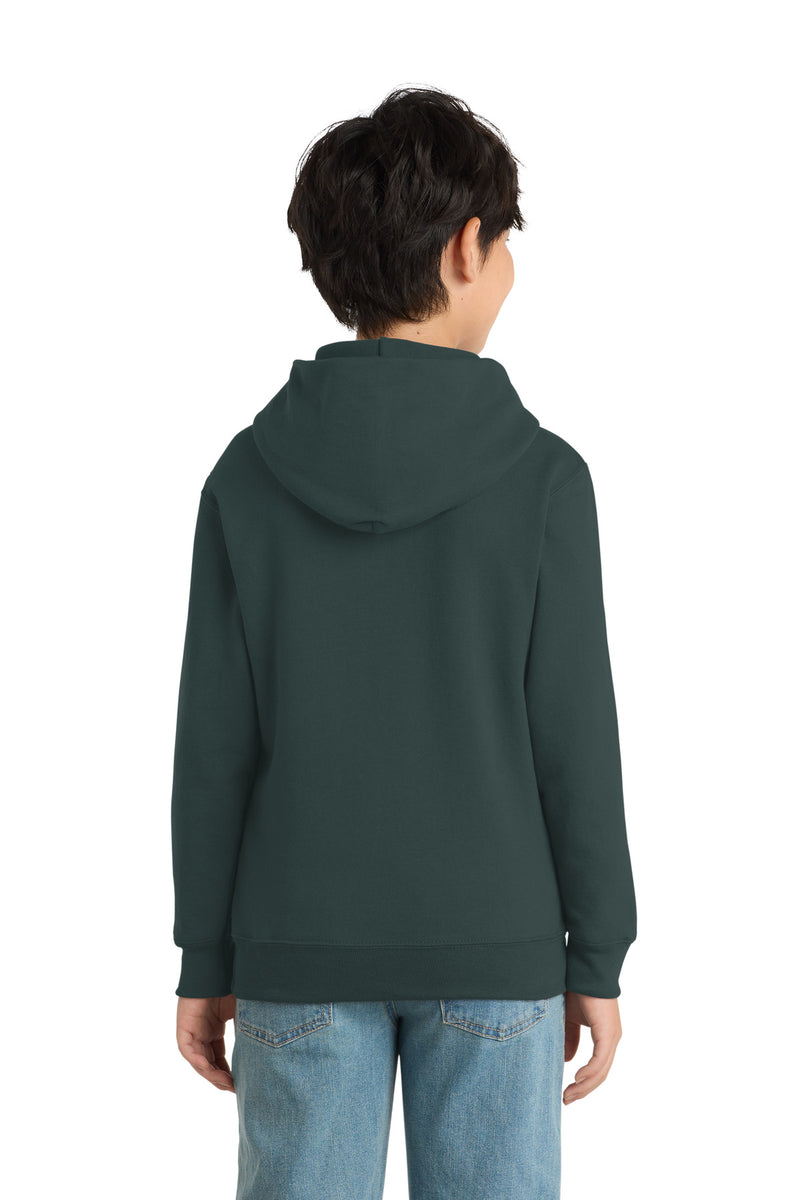 Port & Co Youth Core Fleece Pullover Hooded Sweatshirt - Dark Green