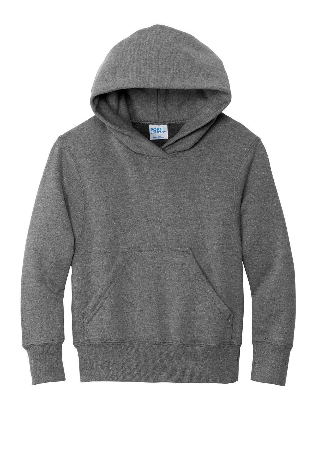 Port & Co Youth Core Fleece Pullover Hooded Sweatshirt - Graphite Heather