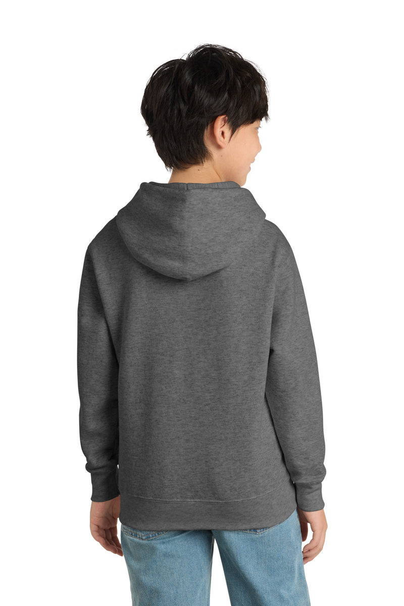 Port & Co Youth Core Fleece Pullover Hooded Sweatshirt - Graphite Heather