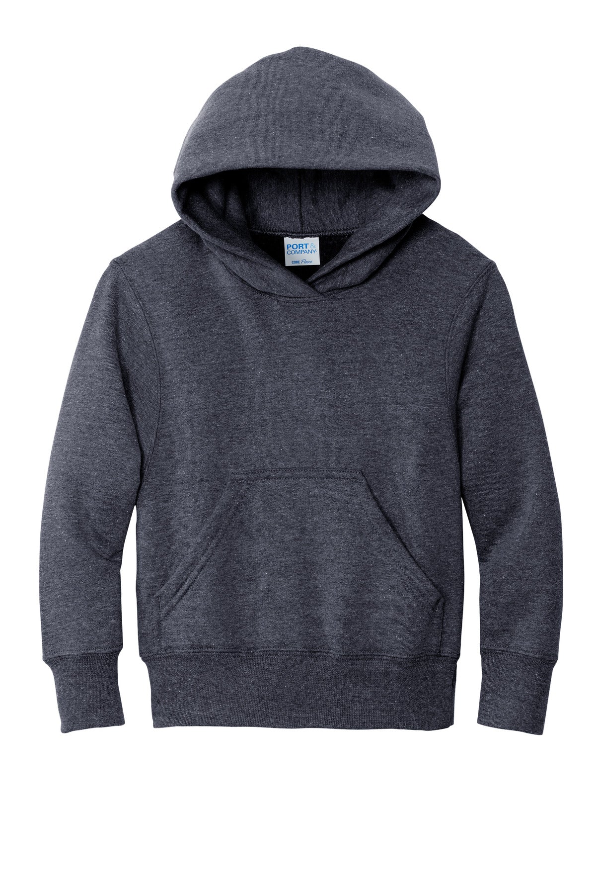 Port & Co Youth Core Fleece Pullover Hooded Sweatshirt - Heather Navy