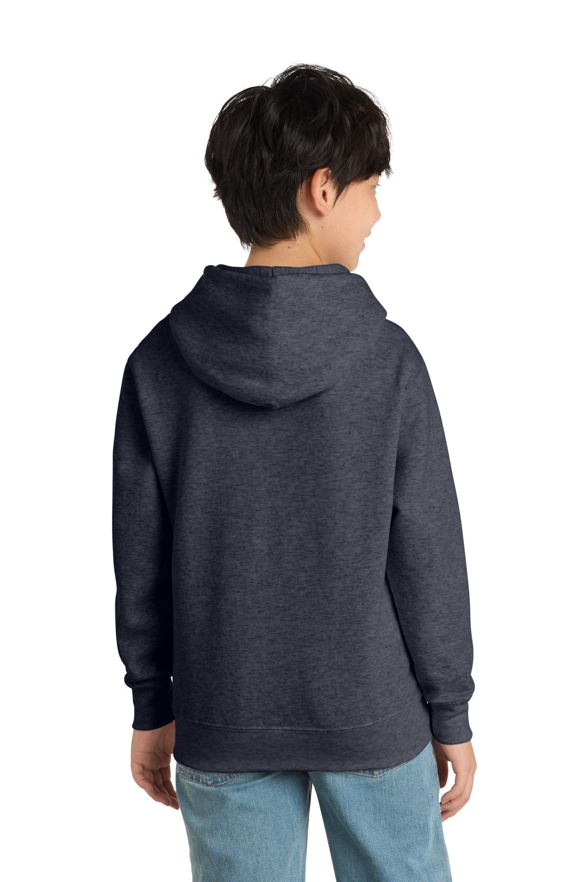 Port & Co Youth Core Fleece Pullover Hooded Sweatshirt - Heather Navy