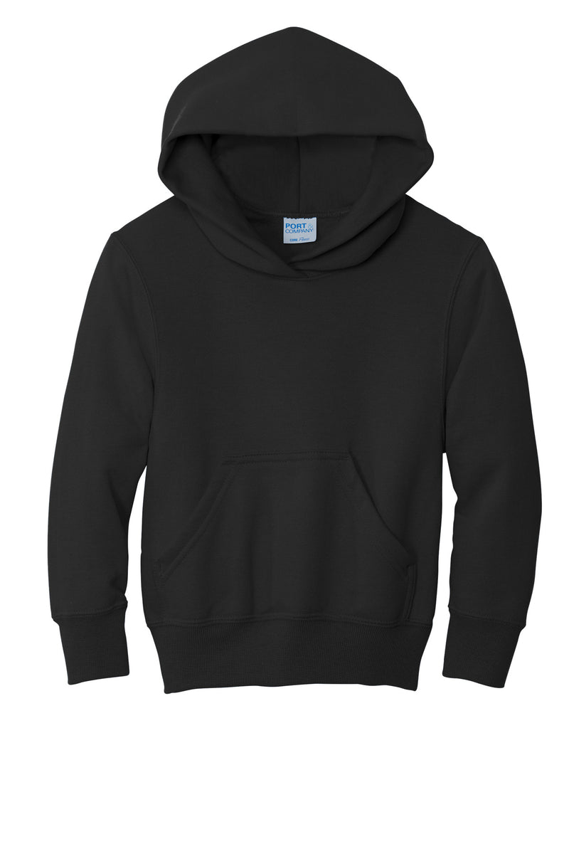 Port & Co Youth Core Fleece Pullover Hooded Sweatshirt - Jet Black