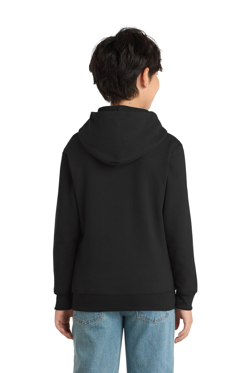 Port & Co Youth Core Fleece Pullover Hooded Sweatshirt - Jet Black