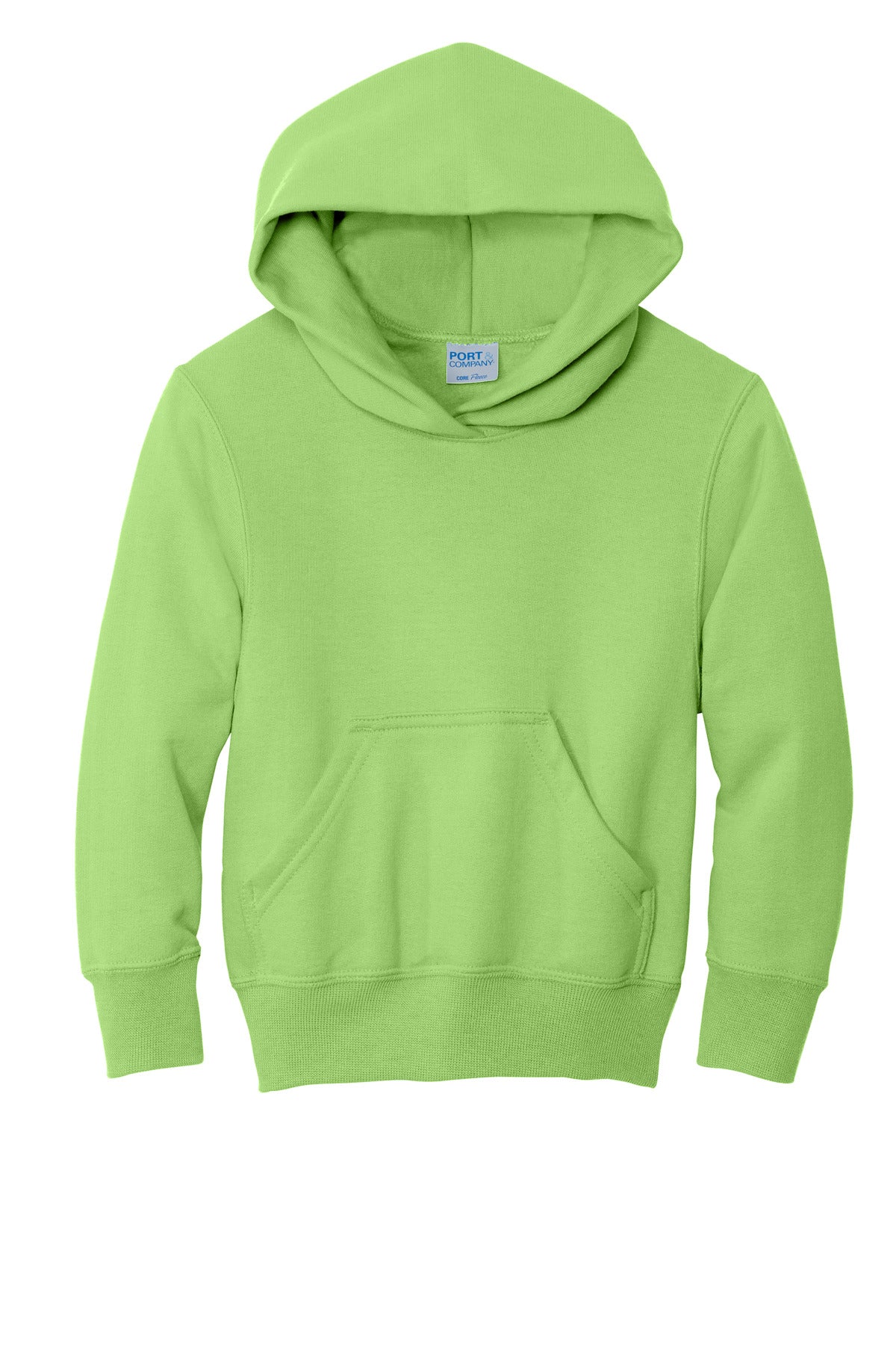 Port & Co Youth Core Fleece Pullover Hooded Sweatshirt - Lime