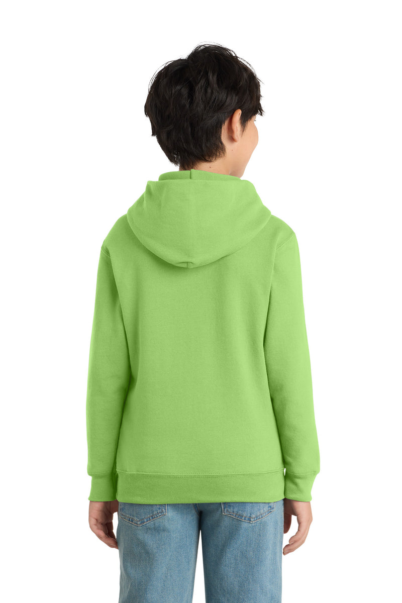 Port & Co Youth Core Fleece Pullover Hooded Sweatshirt - Lime
