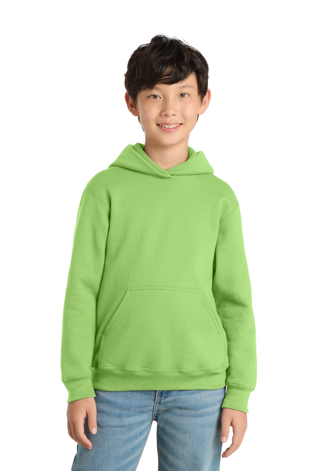 Port & Co Youth Core Fleece Pullover Hooded Sweatshirt - Lime